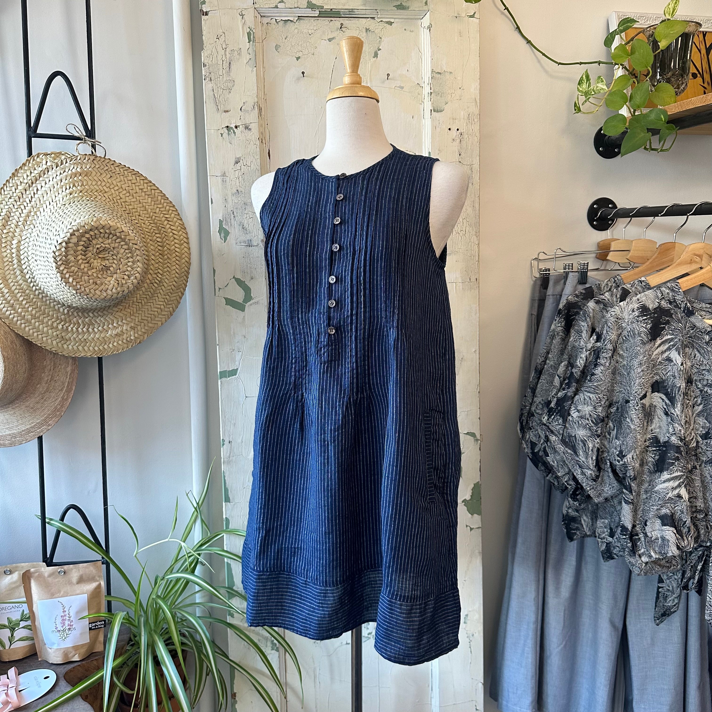Naïf // Nyla Dress Indigo Pinstripe