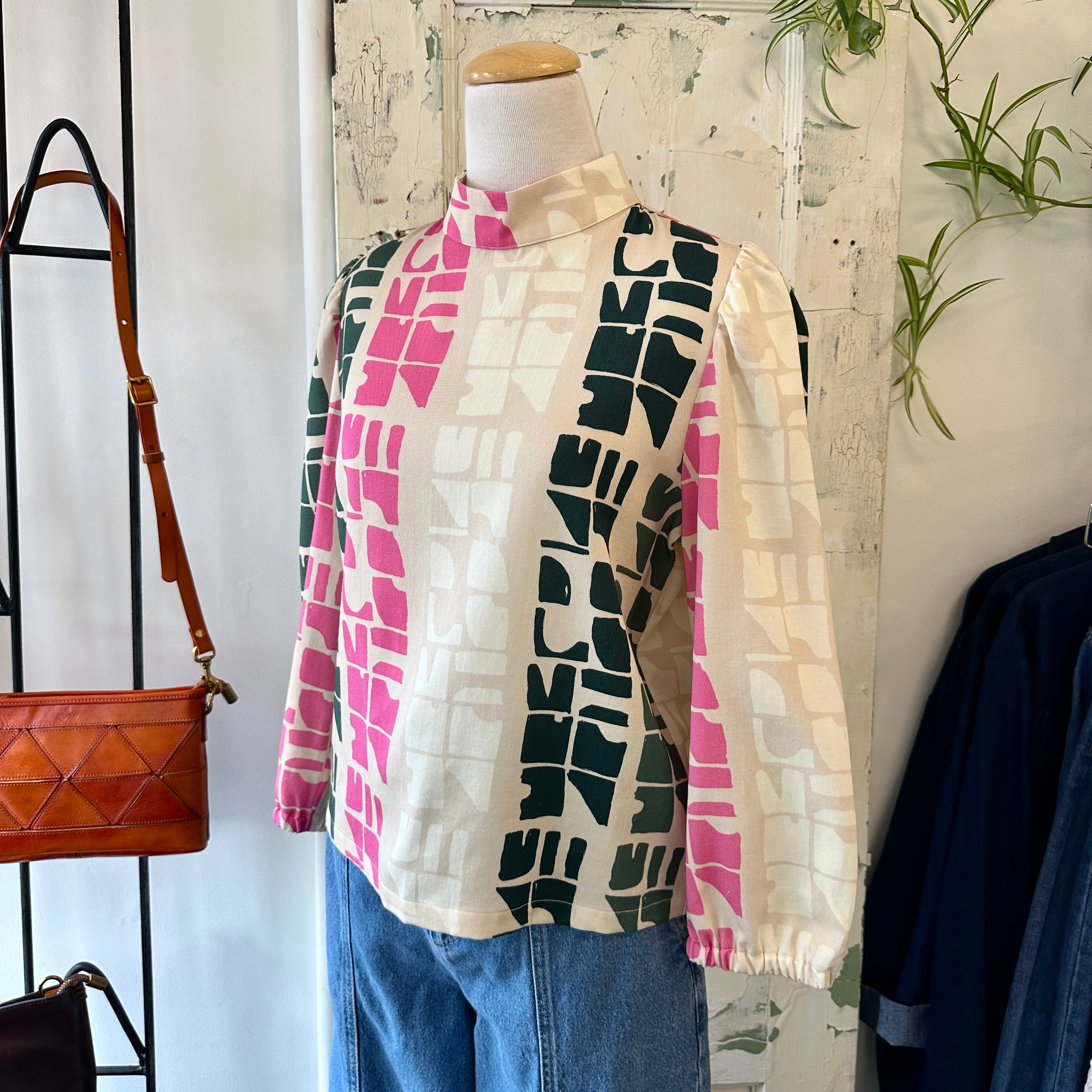 Eve Gravel // Connie Top Totem Pink Block Print