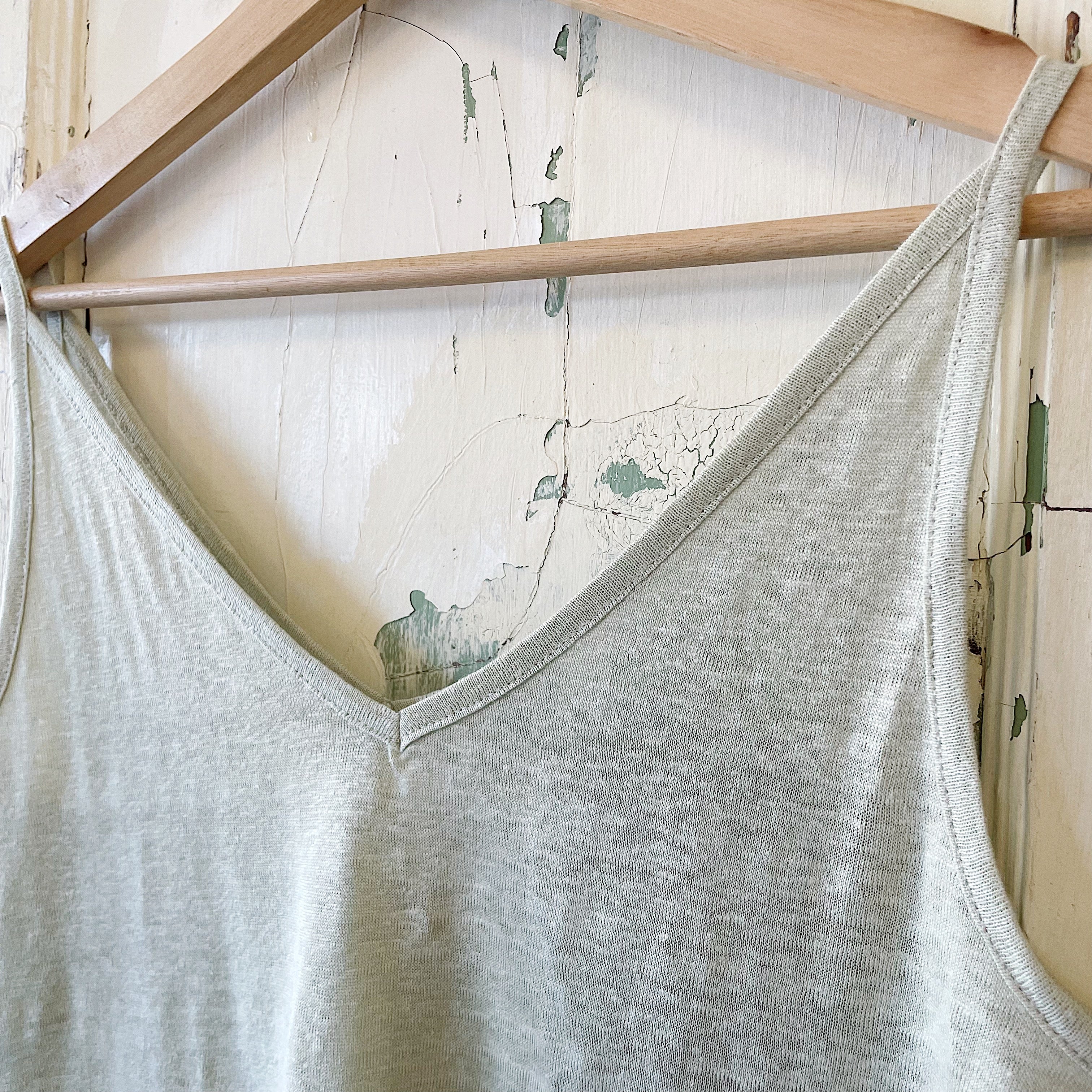 Indi & Cold // June Linen Tank Celery *Last Size XL