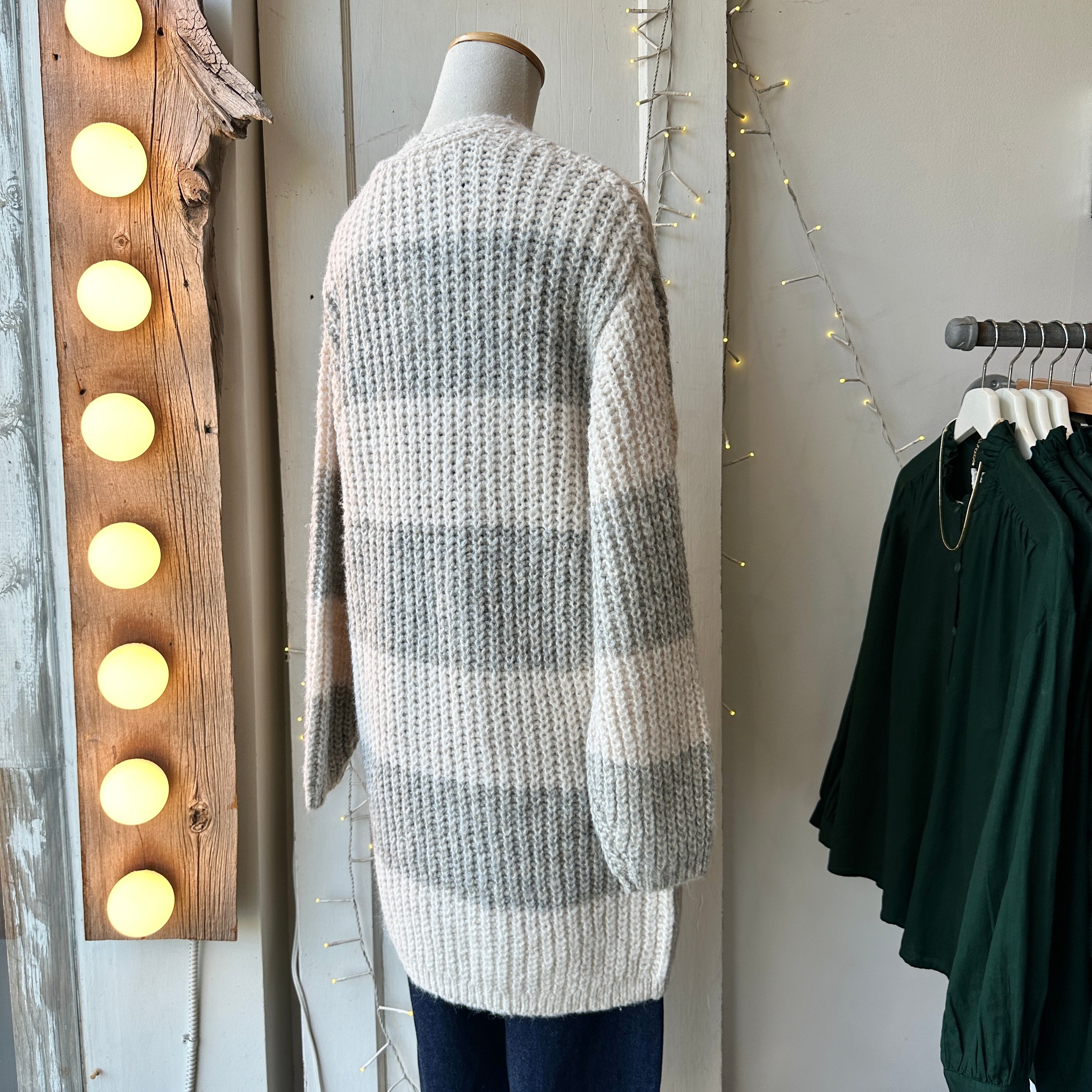 Gentle Fawn // Enid Cardigan Taupe Stripe