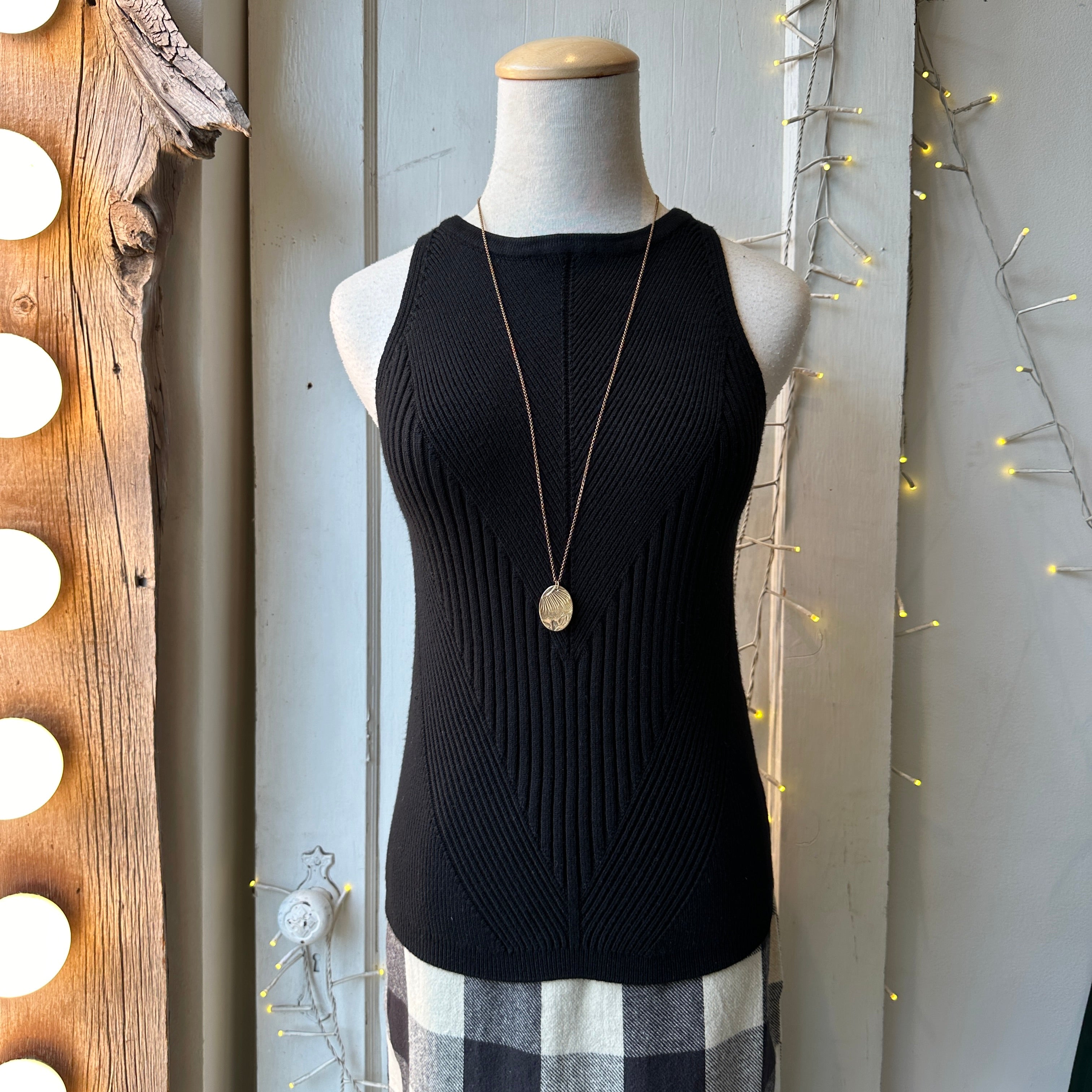 Melissa Nepton // Aidan Knit Sleeveless Top Black