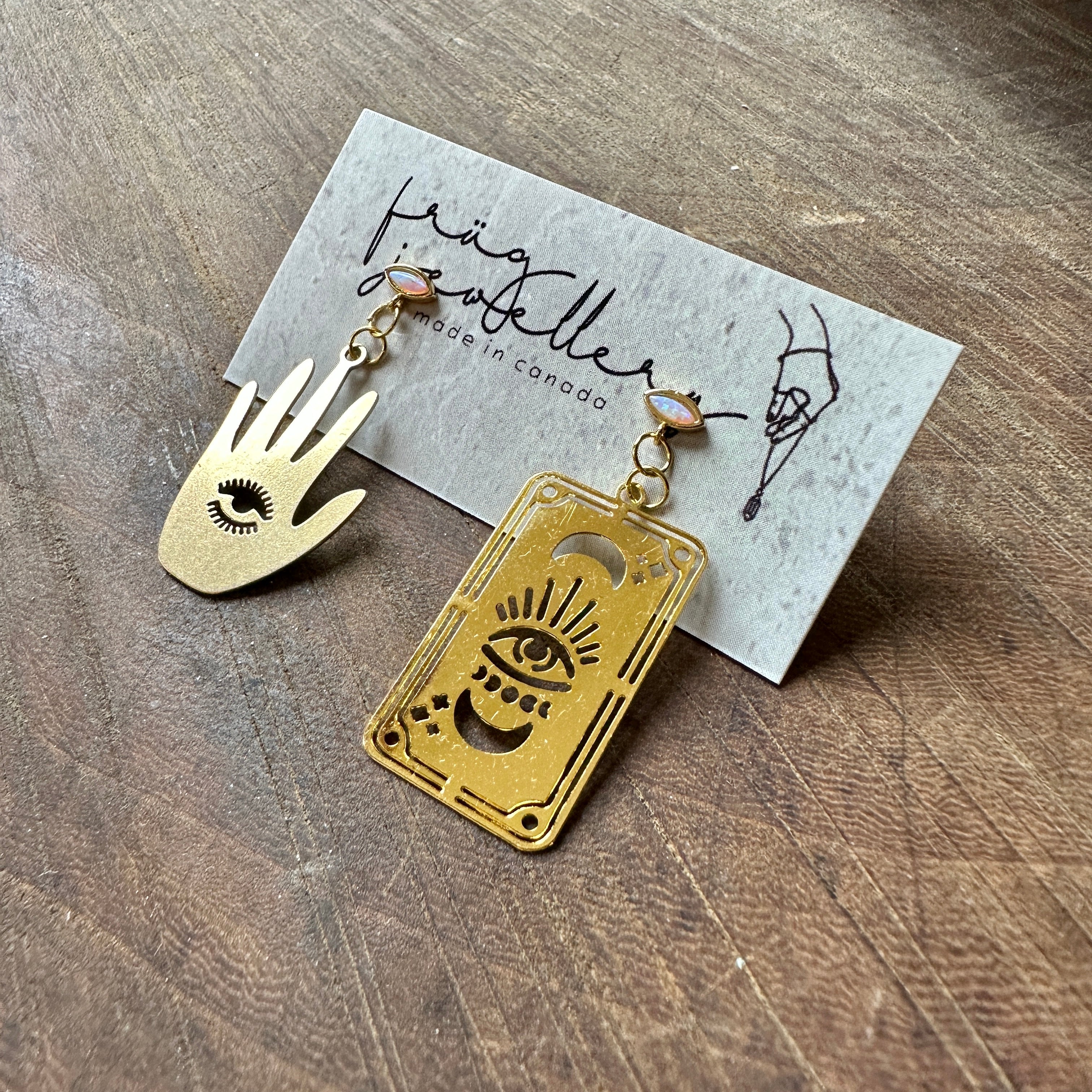 Frug // Brass Fortune Earrings