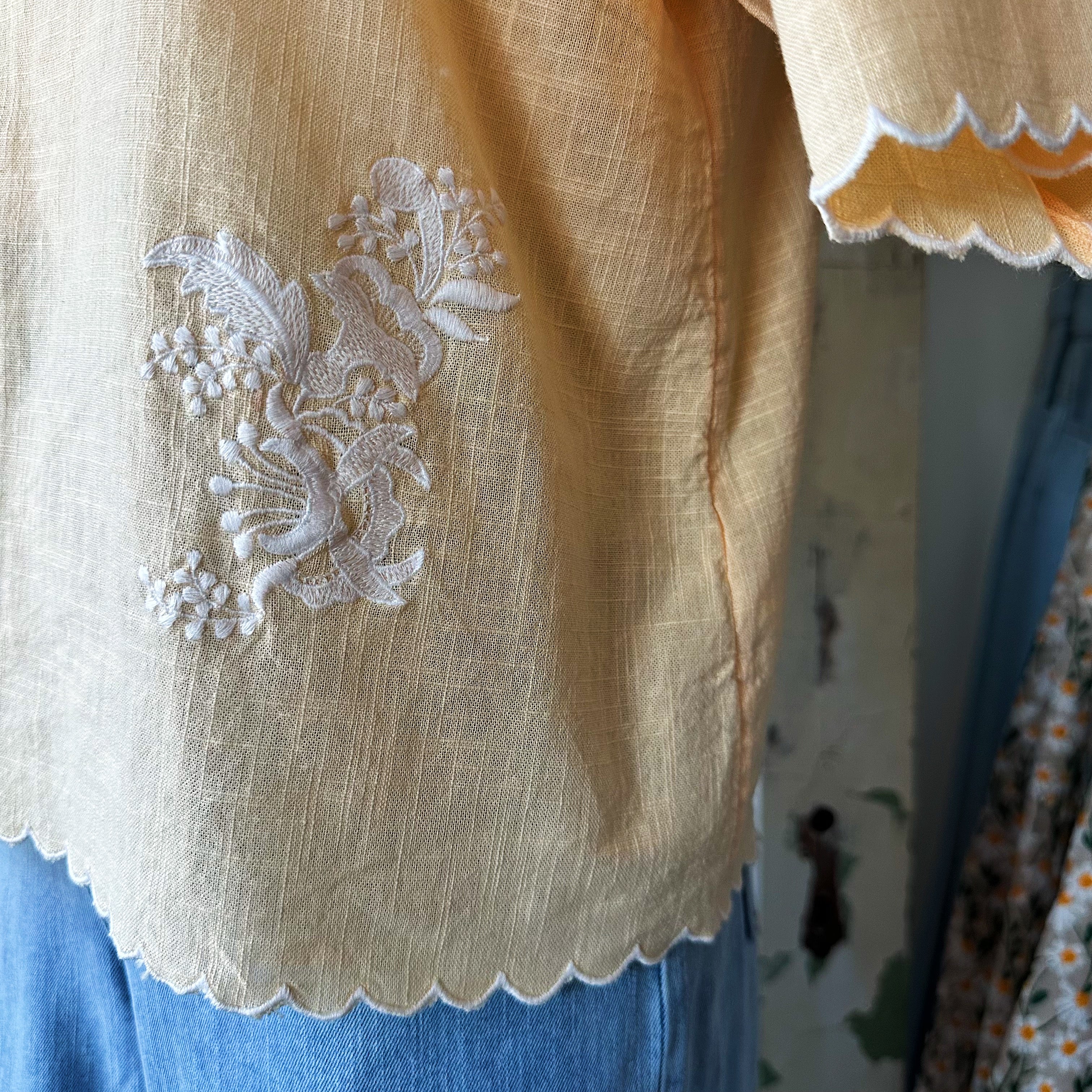 Indi & Cold // Melon Embroidered Top
