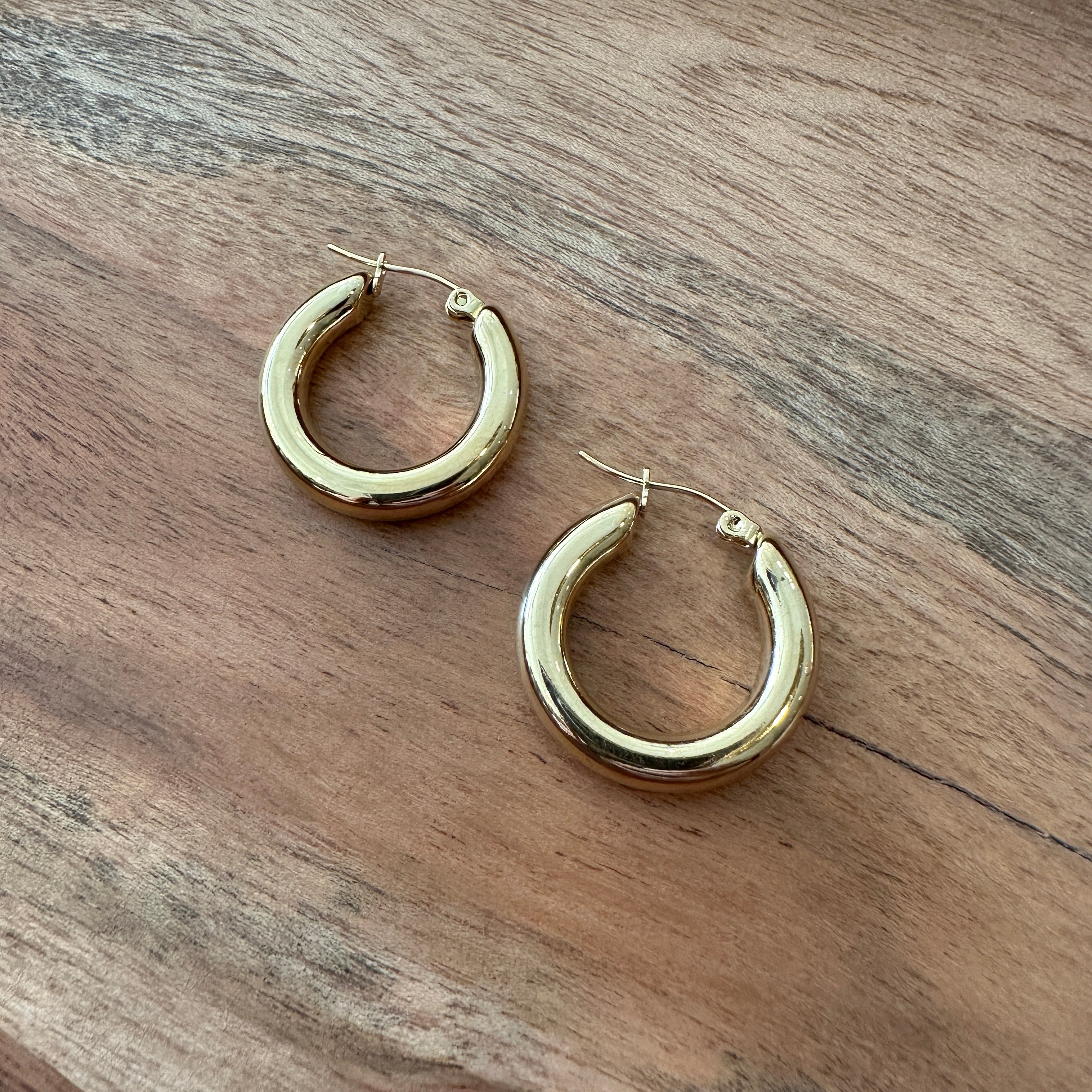 Blue Eye Jewelry // 4.5mm Tunnel Hoops GP