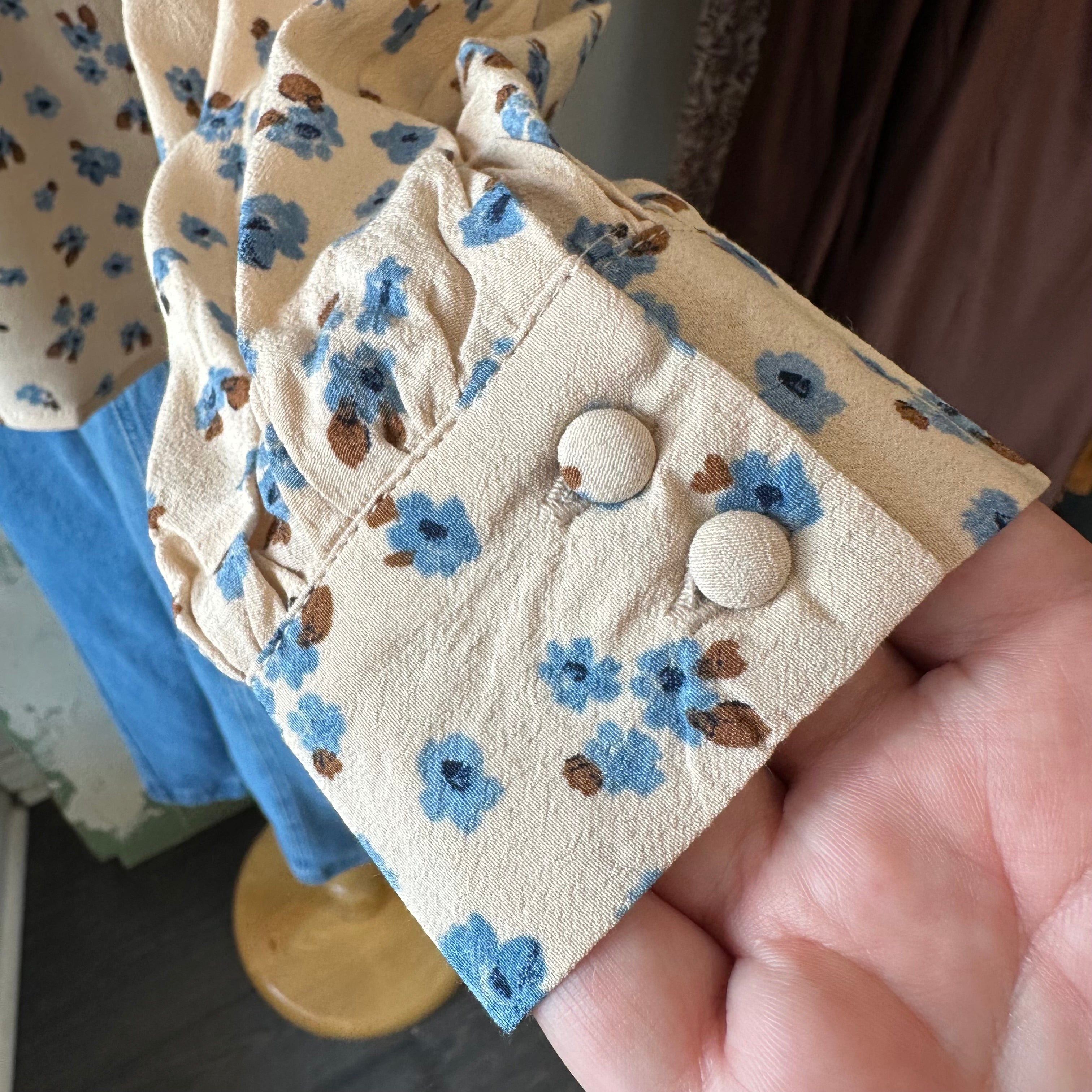 Atelier Reve // Noella Blouse Blue Floral