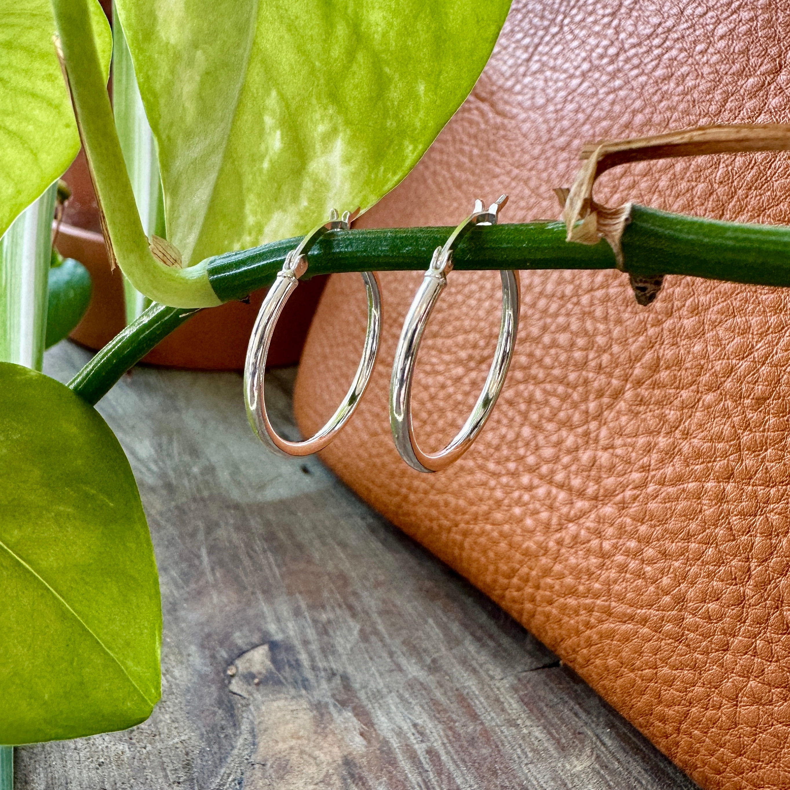 Bamiyan // Sterling Silver 1" Tube Hoops 2mm