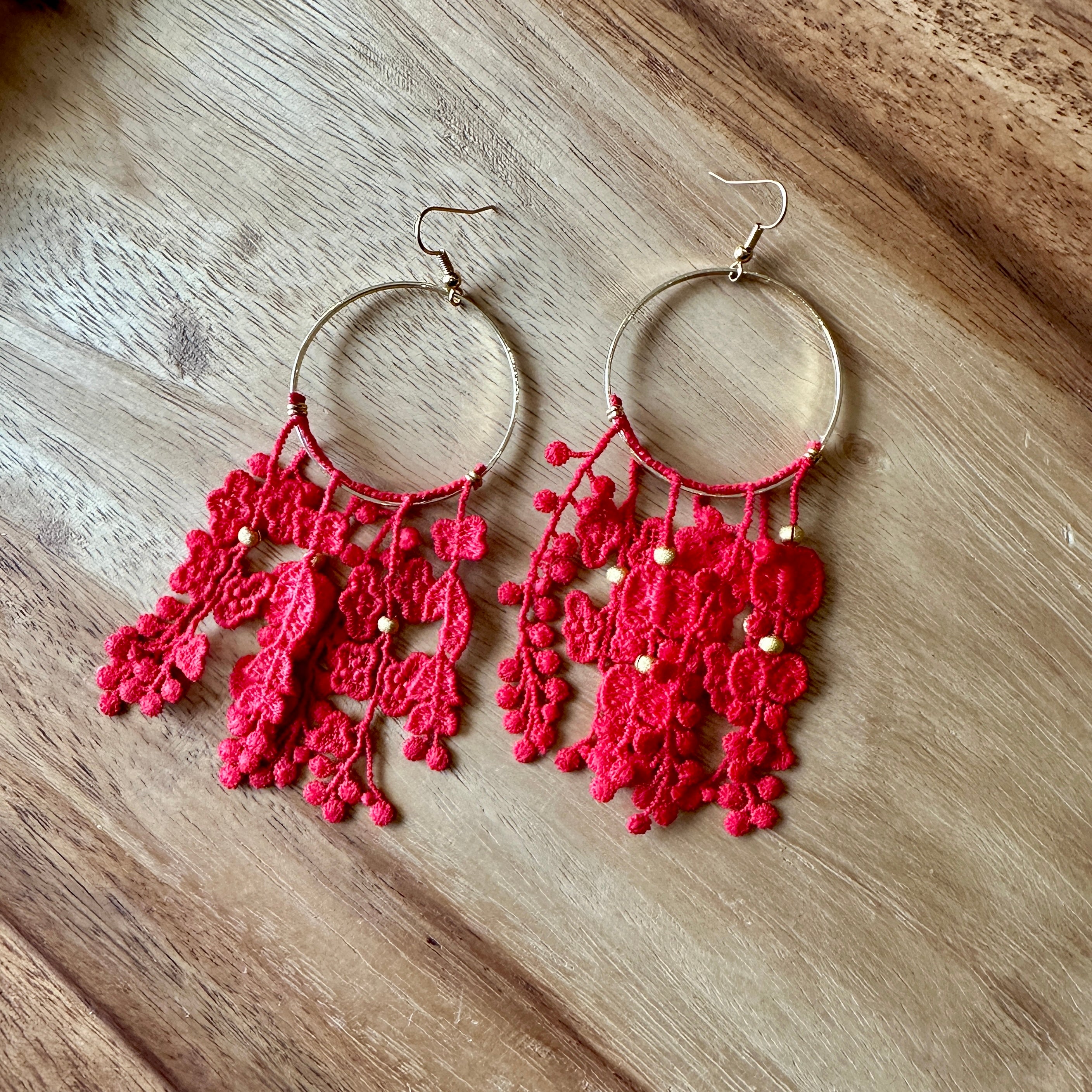 This Ilk // Duo Des Fleurs Earrings Red