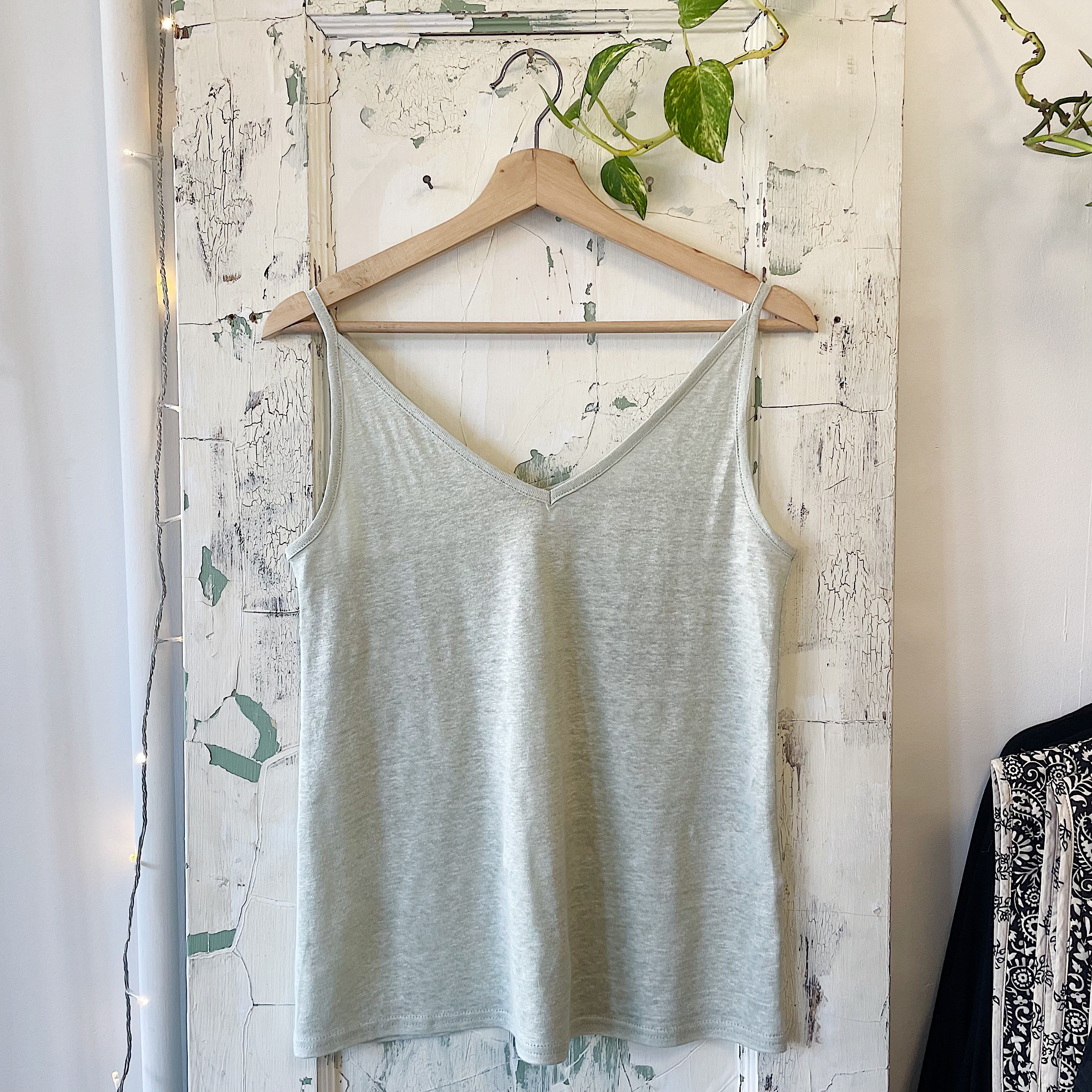 Indi & Cold // June Linen Tank Celery *Last Size XL