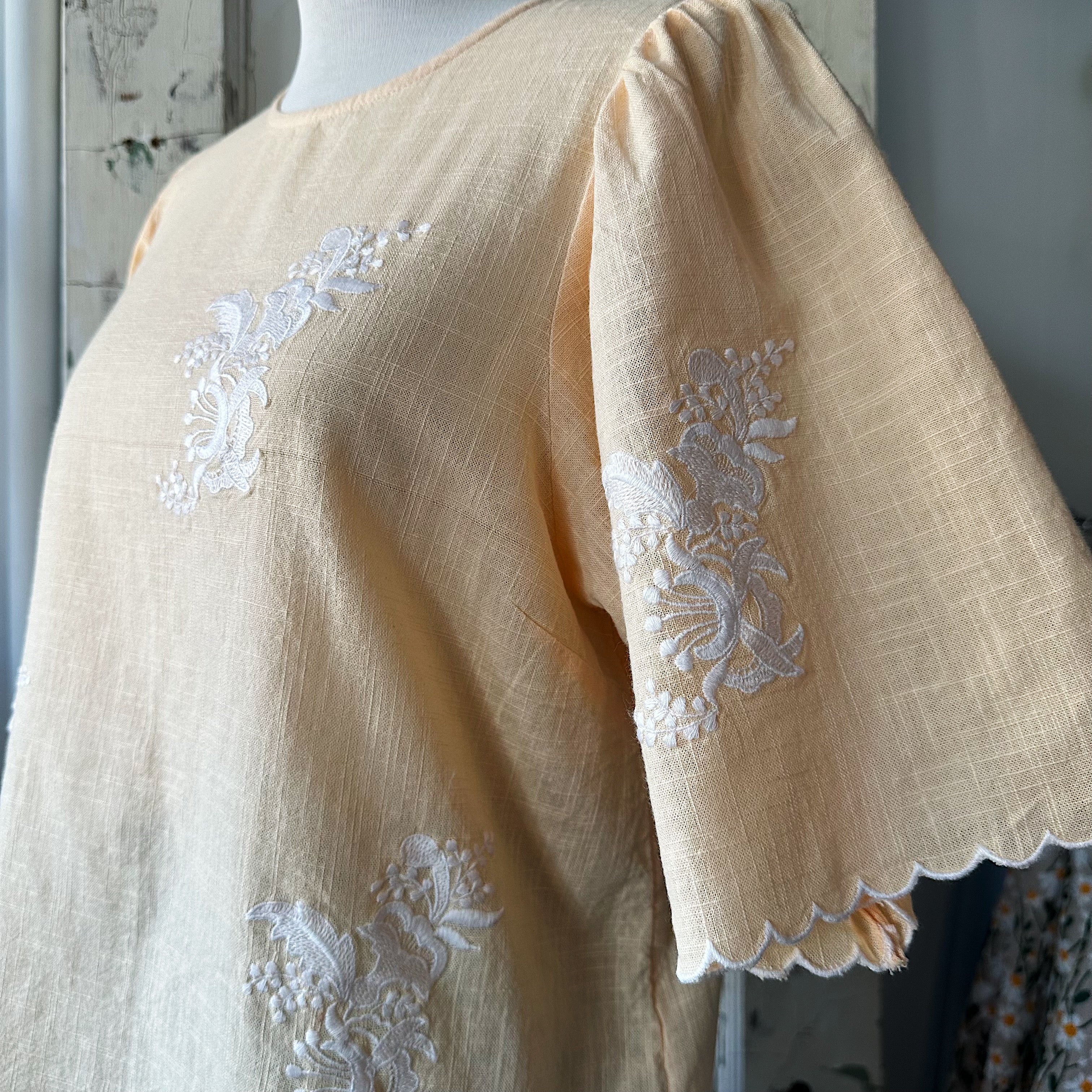 Indi & Cold // Melon Embroidered Top