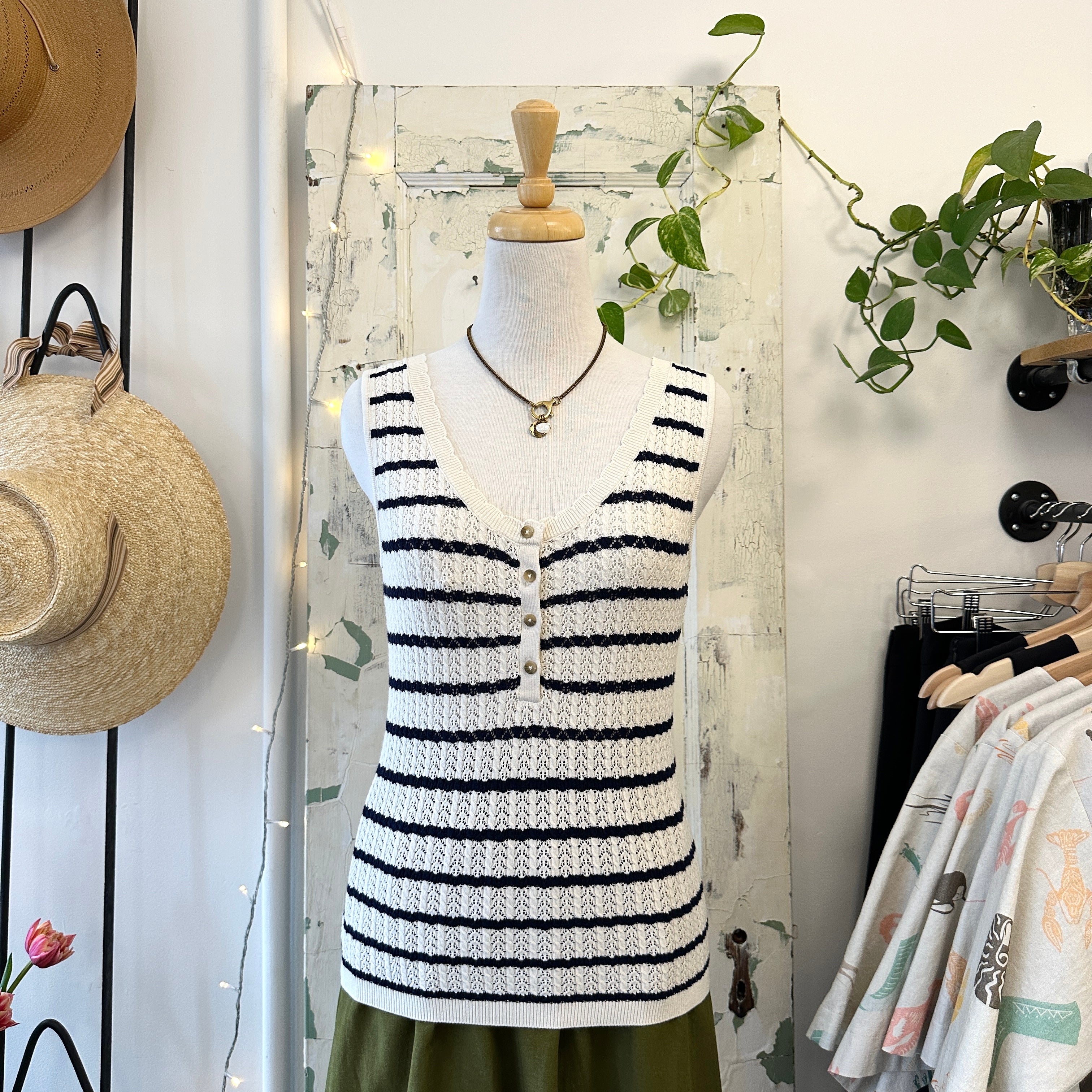 Atelier Reve // Fanto Navy Stripe Tank *LAST ONE XL