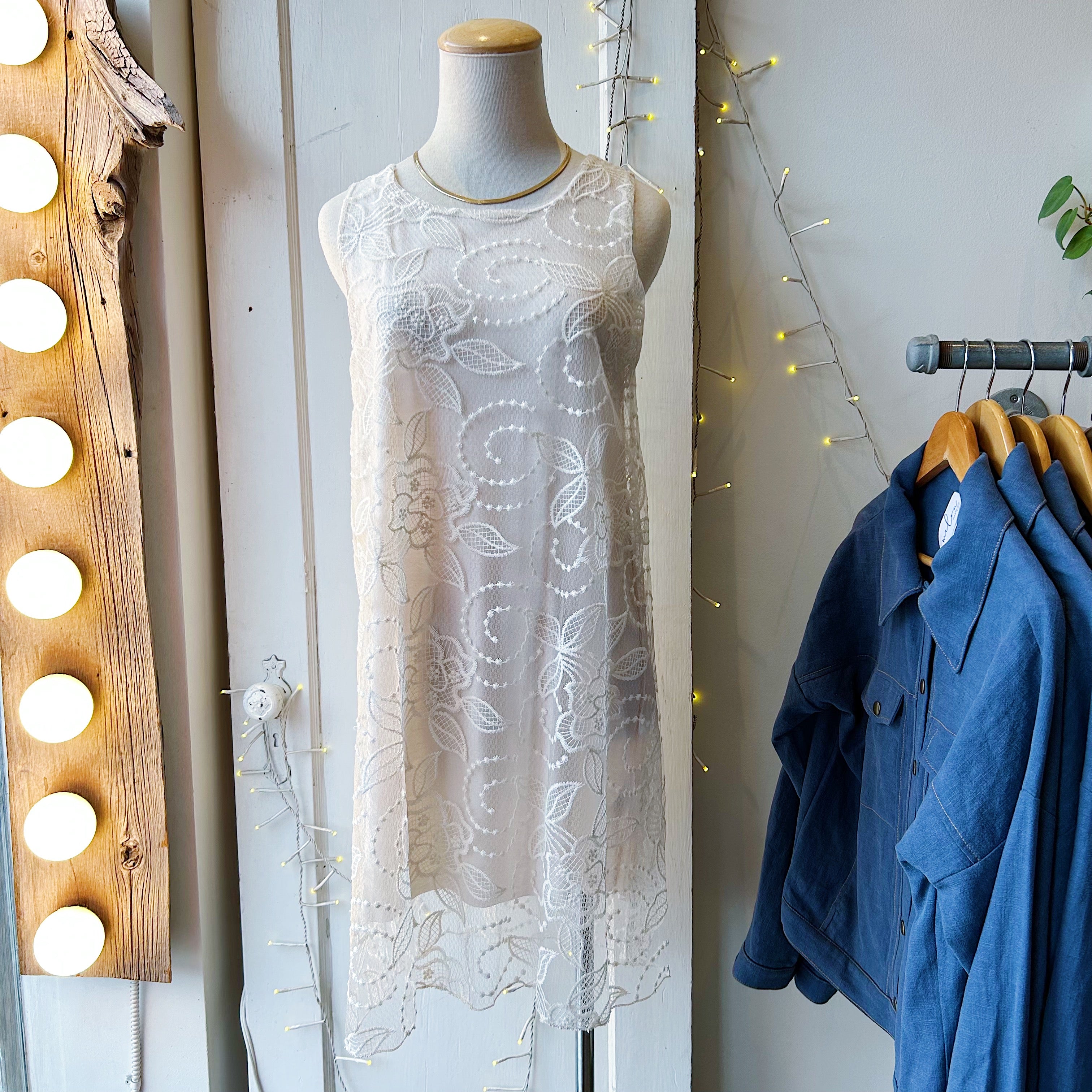 Astrid // Lacey Champagne Dress