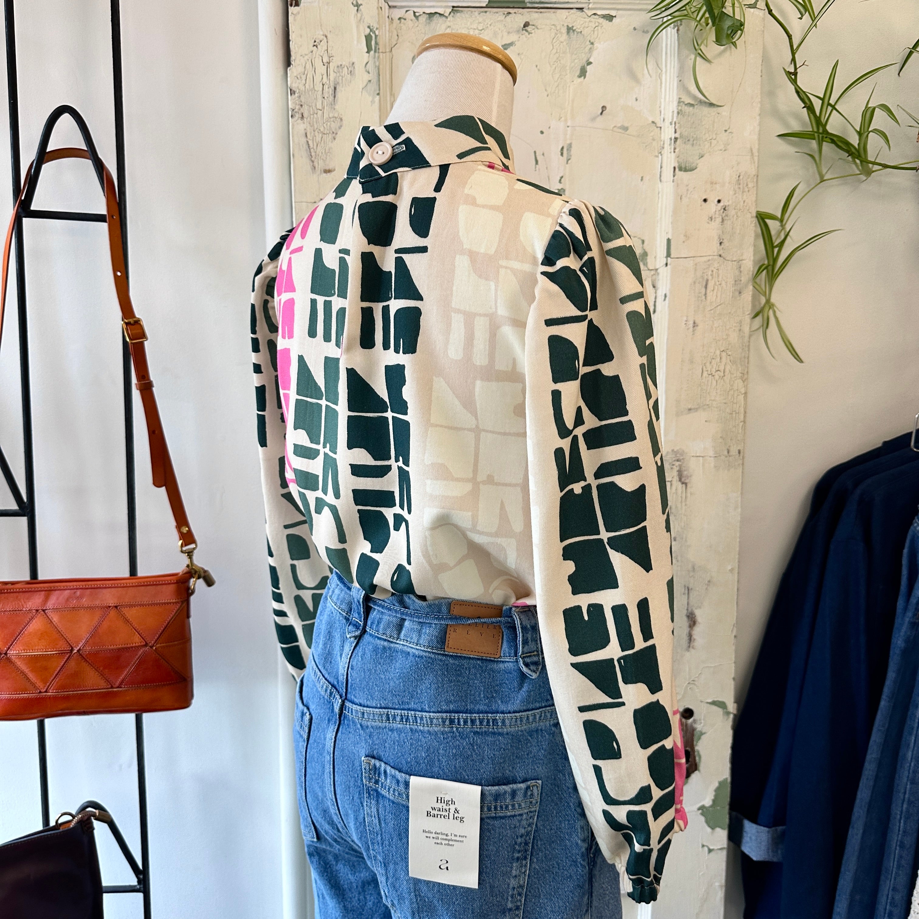 Eve Gravel // Connie Top Totem Pink Block Print