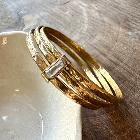 Lissa Bowie // Textured Circles Bracelet Brass