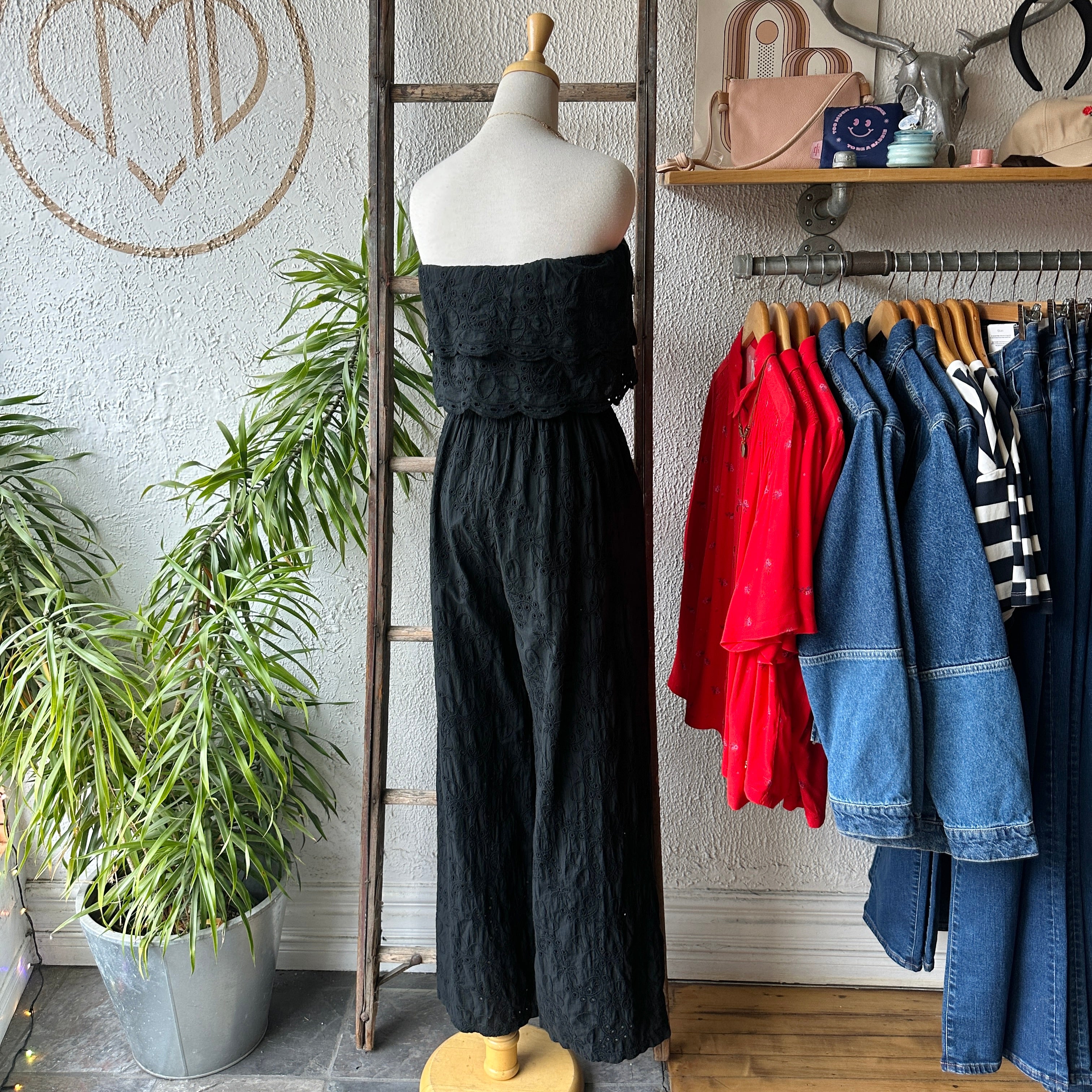 Astrid // Black Eyelet Jumpsuit