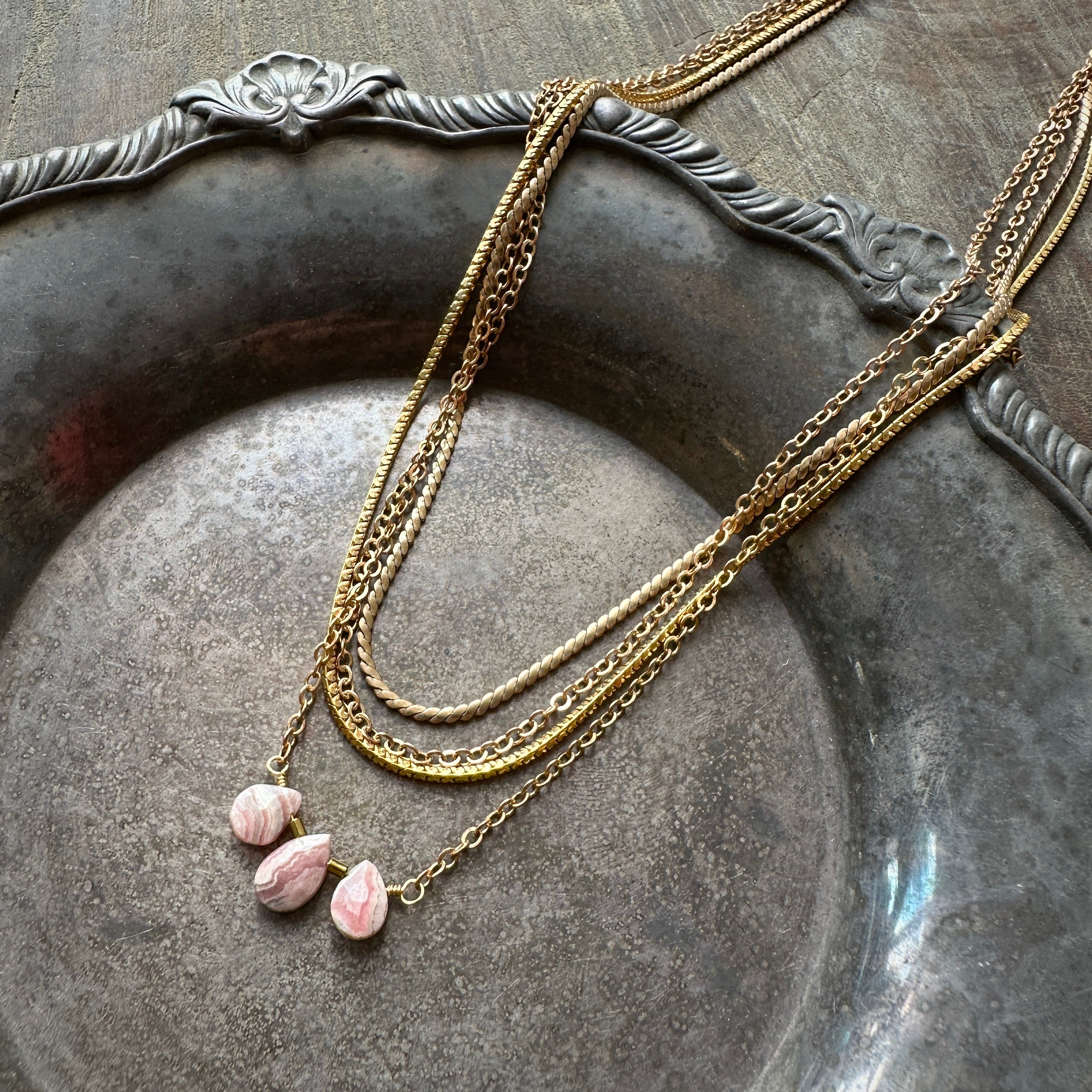 Hailey Gerrits // Cora Necklace Rhodochrosite