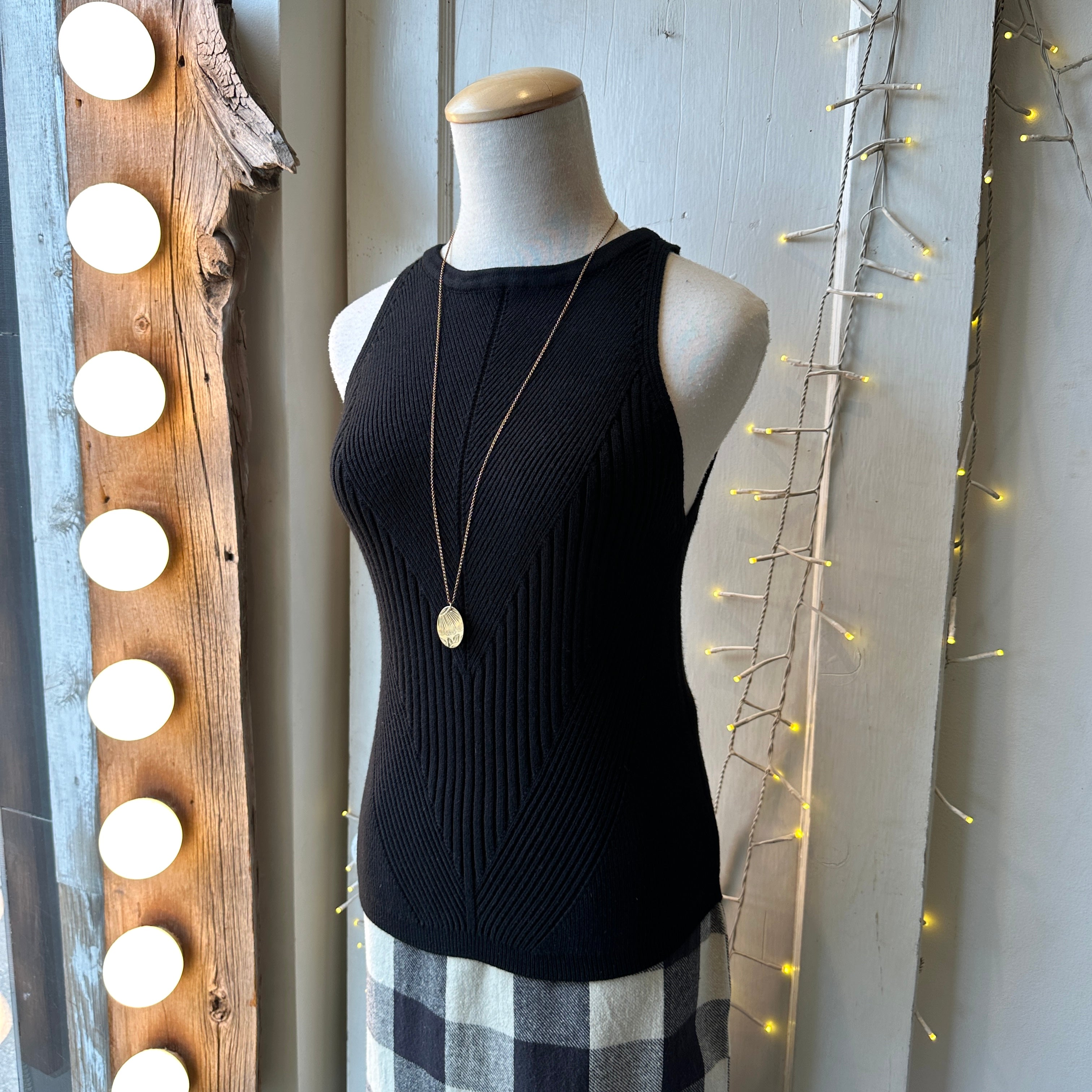 Melissa Nepton // Aidan Knit Sleeveless Top Black