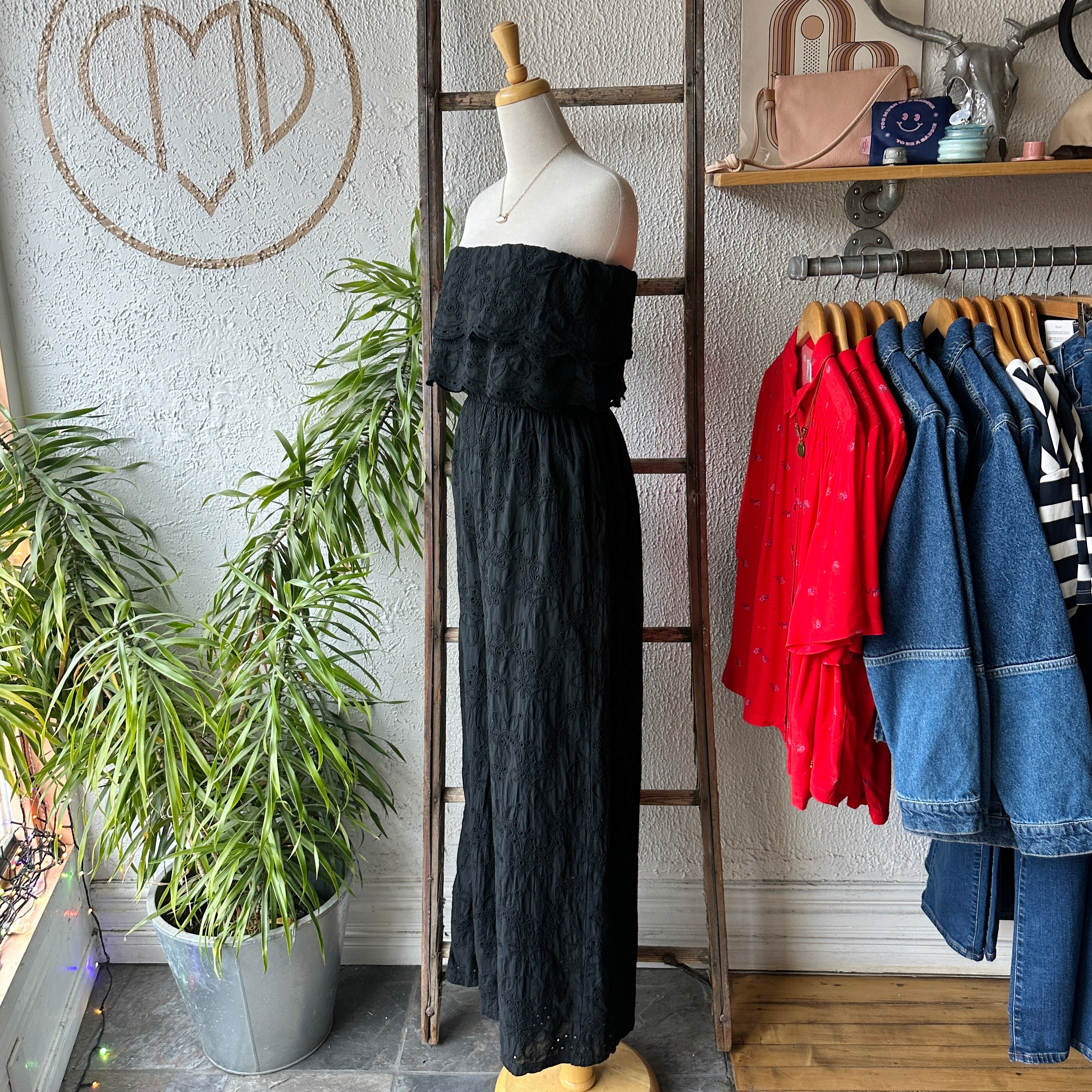 Astrid // Black Eyelet Jumpsuit