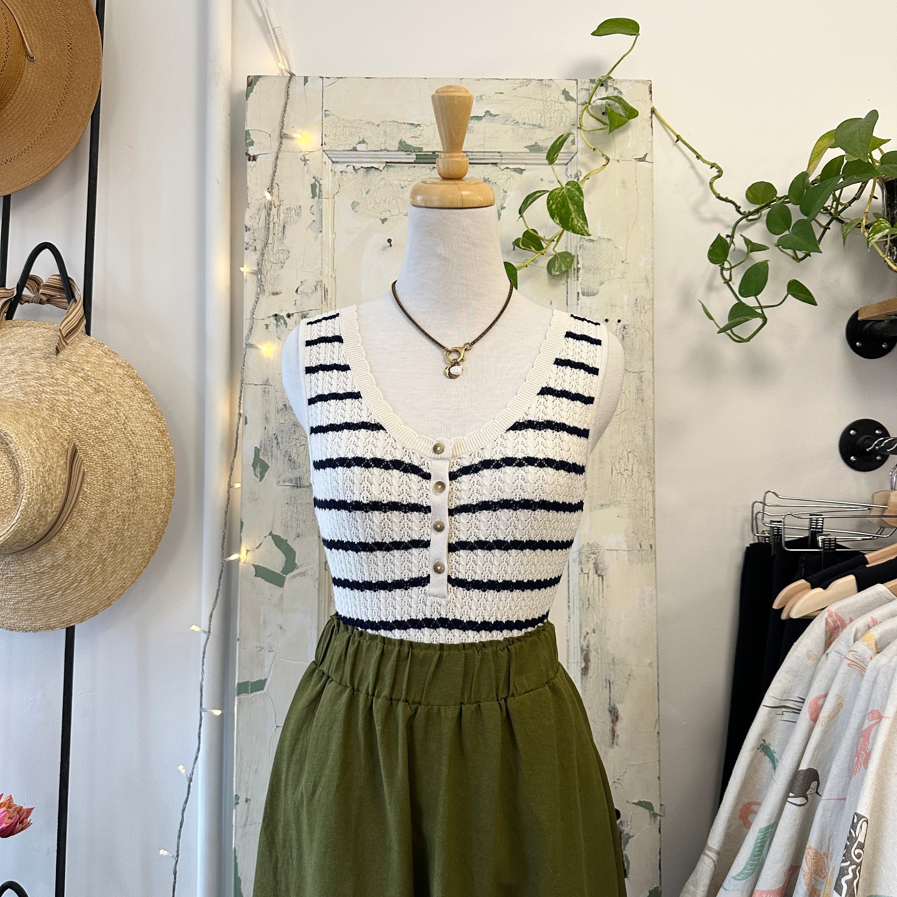 Atelier Reve // Fanto Navy Stripe Tank *LAST ONE XL