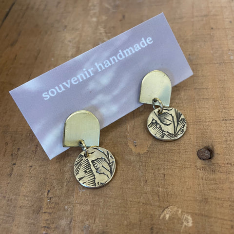 Souvenir // Brass Coin Stud Earrings