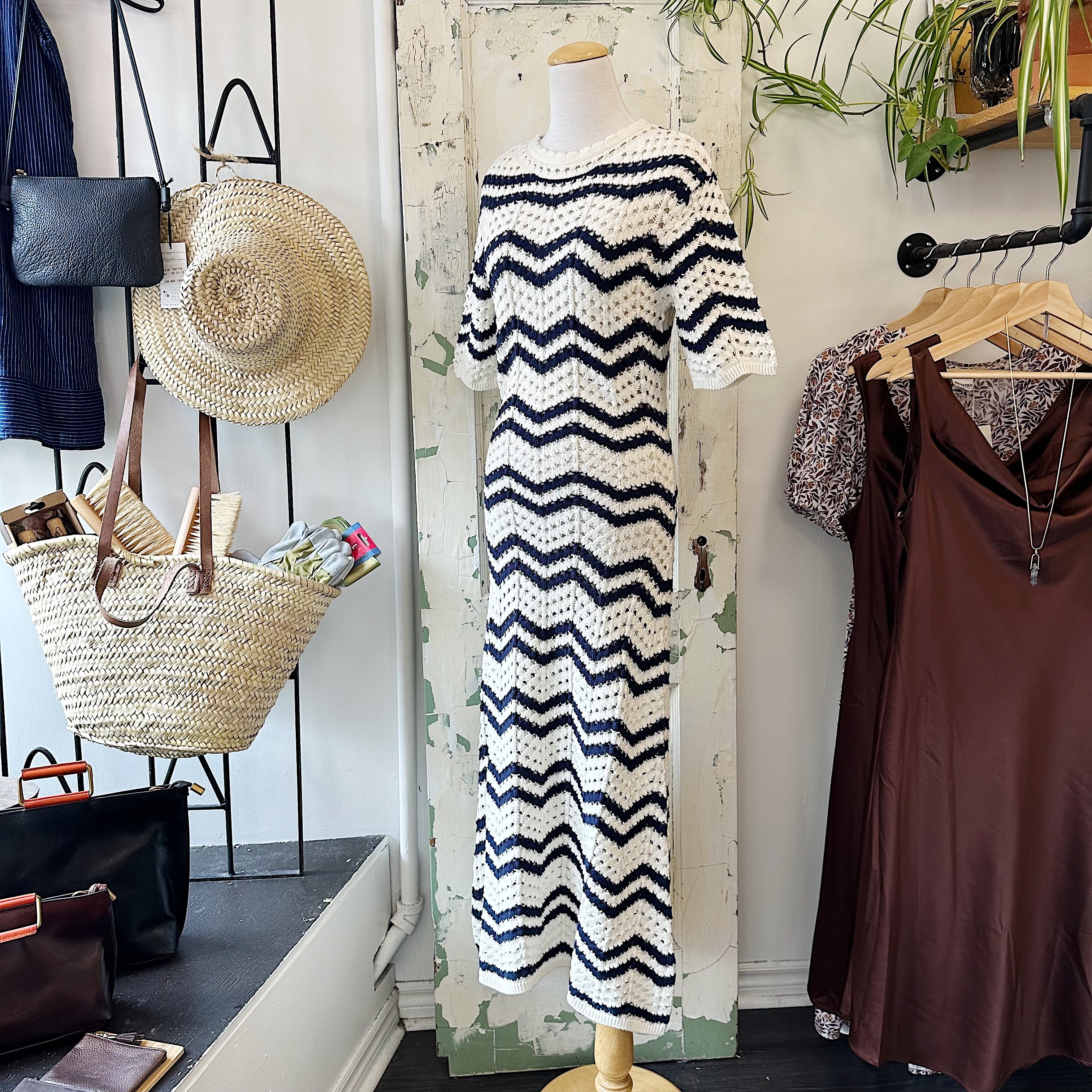 Atelier Reve // Leonora Knit Dress Navy Stripe