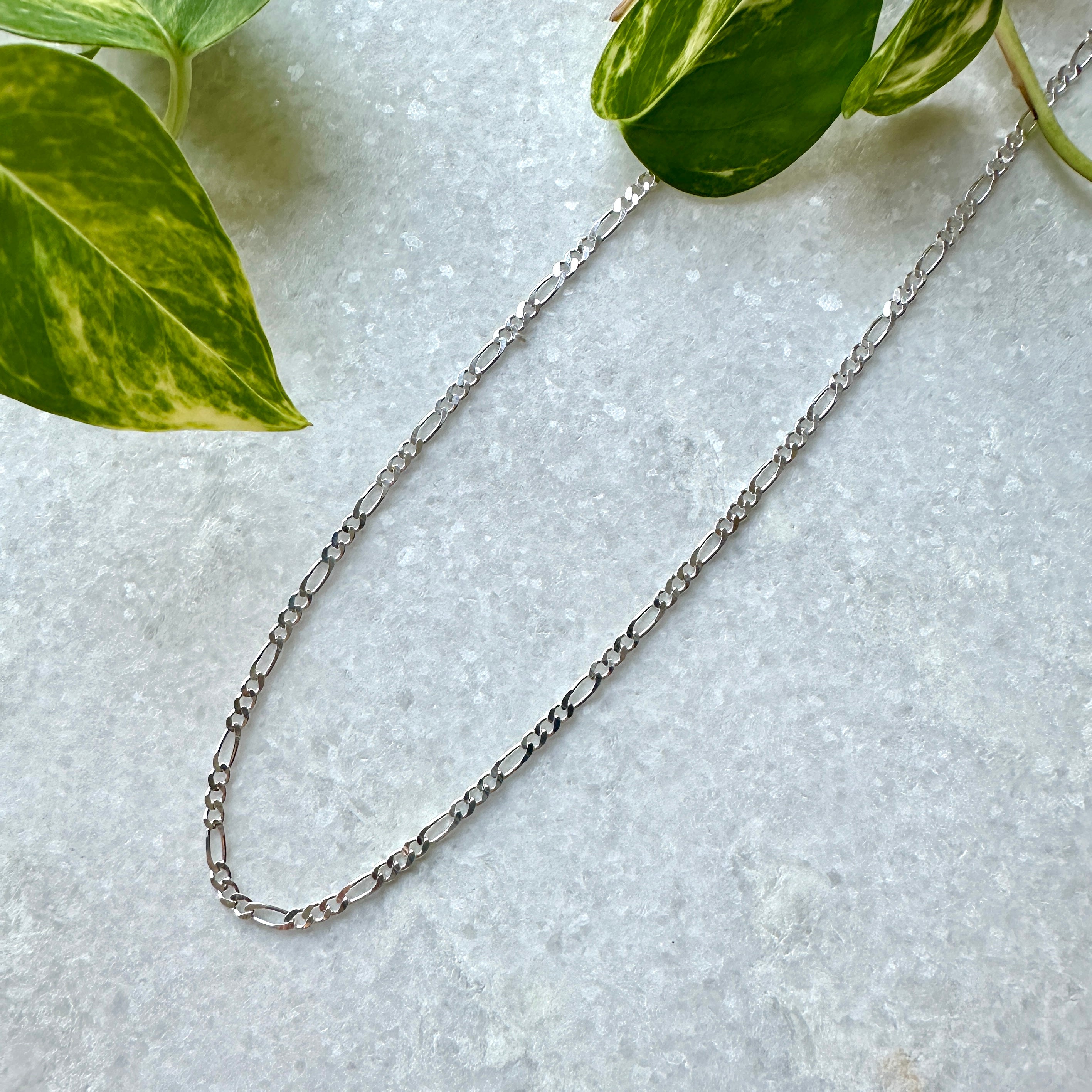 Bamiyan // Sterling Silver Figaro 3mm Chain (Various Lengths)