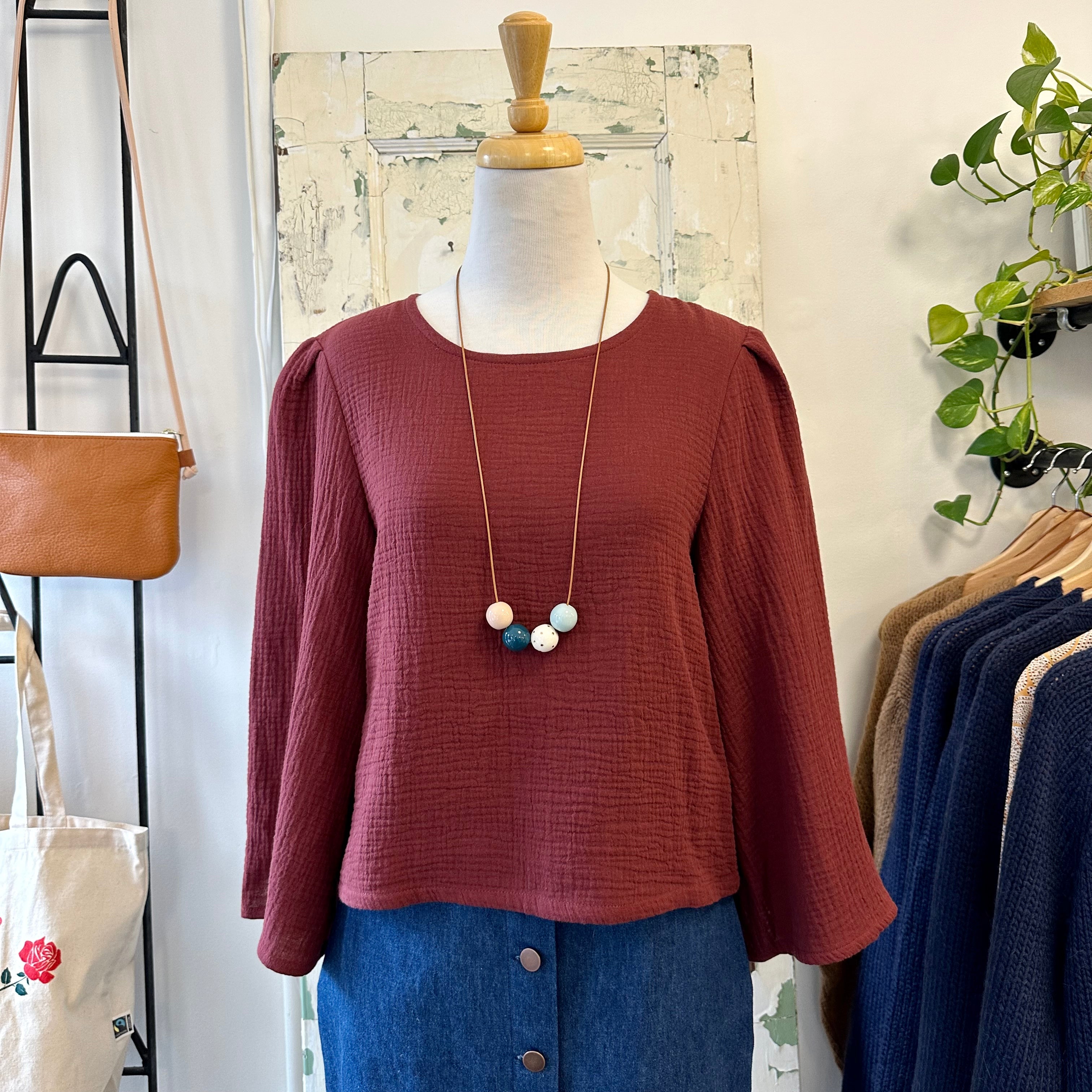 Central Standard // Bell Sleeve Top Merlot
