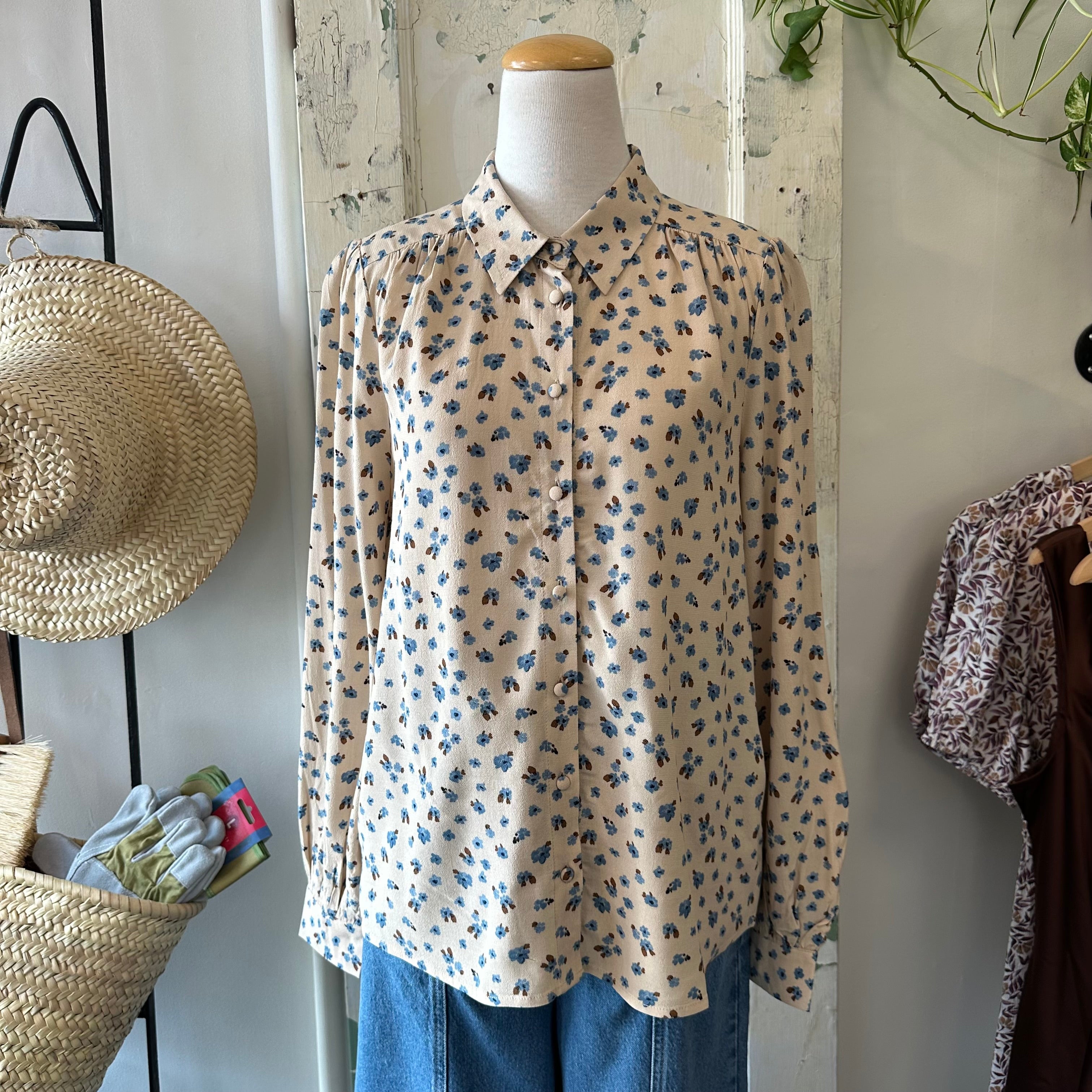 Atelier Reve // Noella Blouse Blue Floral