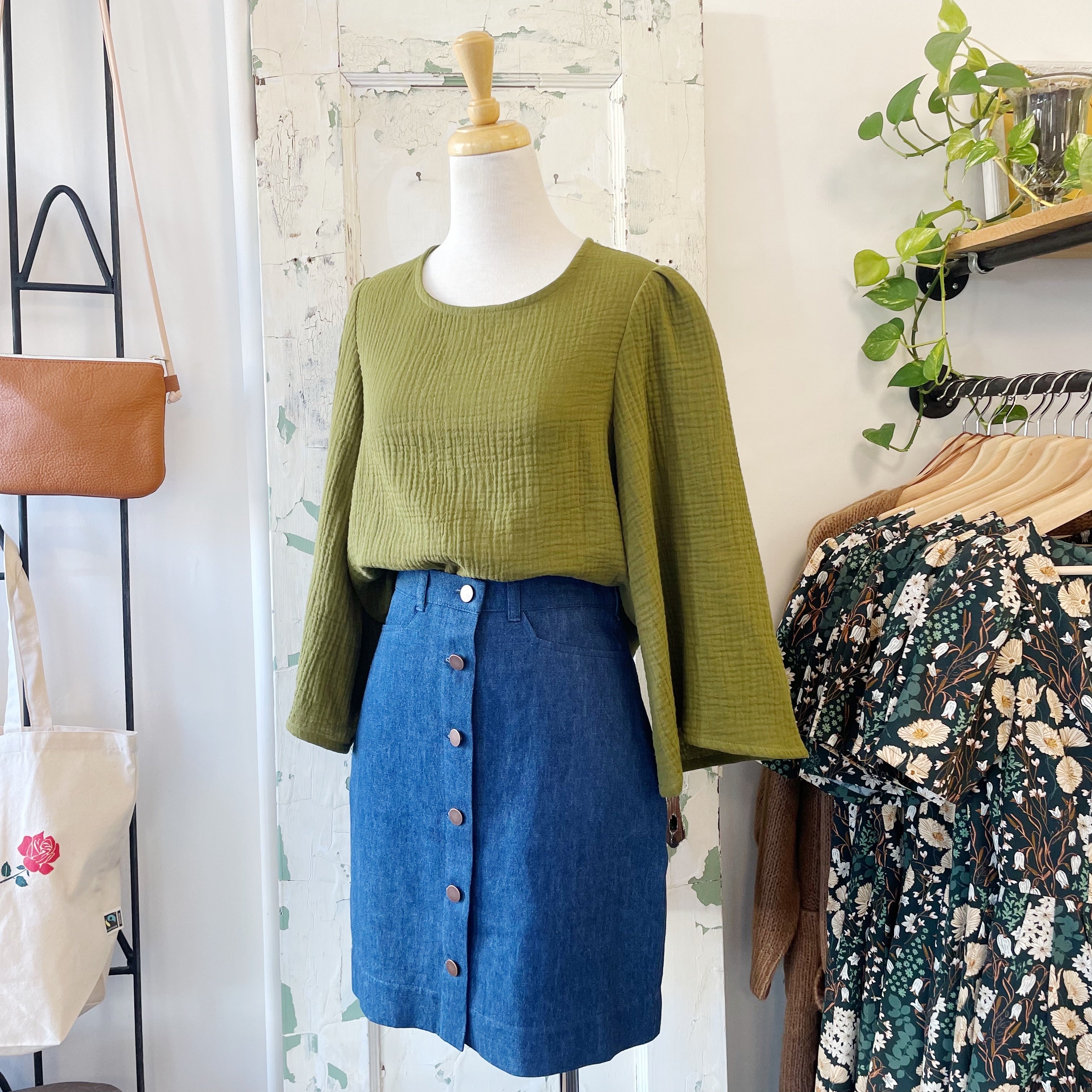 Central Standard // Bell Sleeve Top Moss