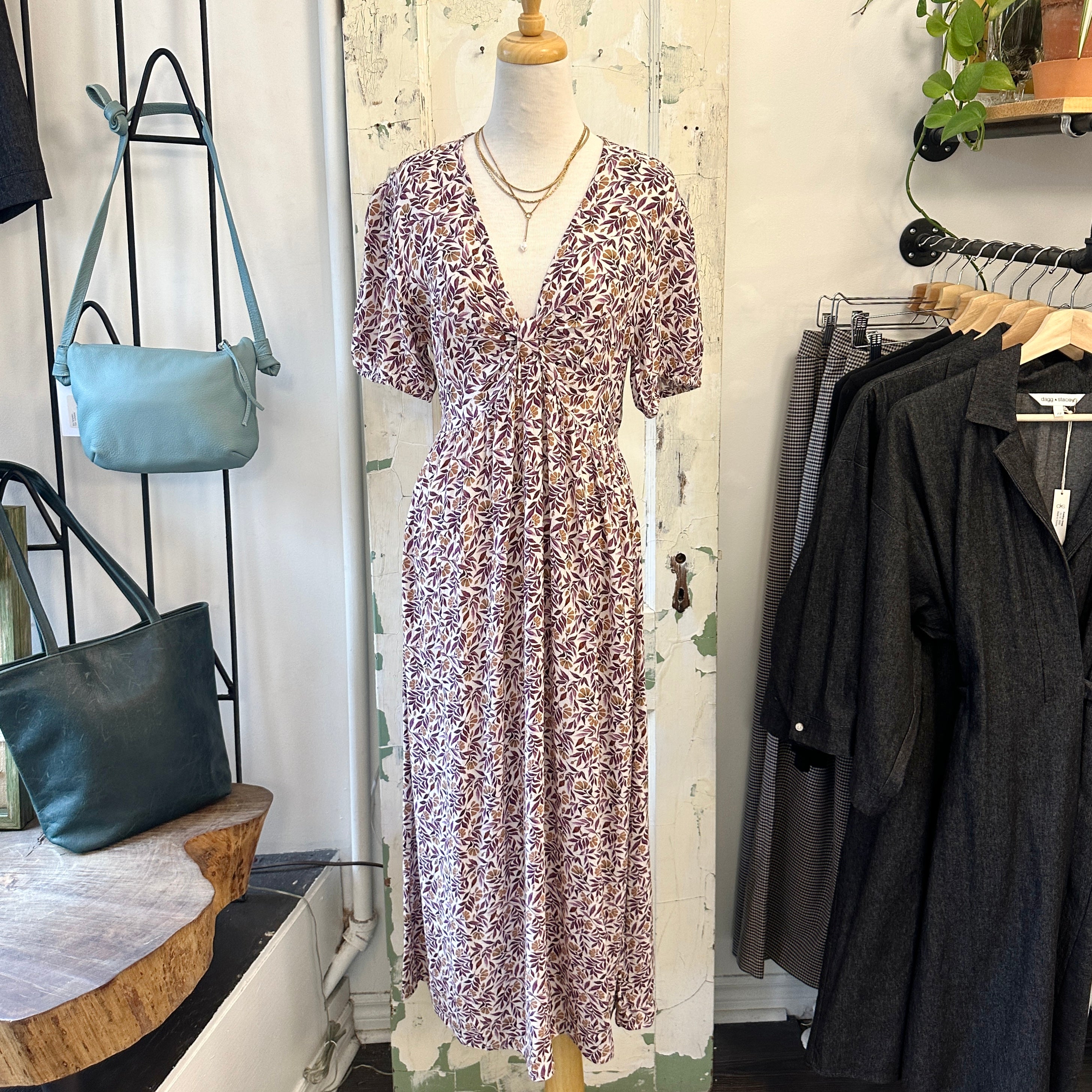 Indi & Cold // Little Leaf Viscose Long Dress
