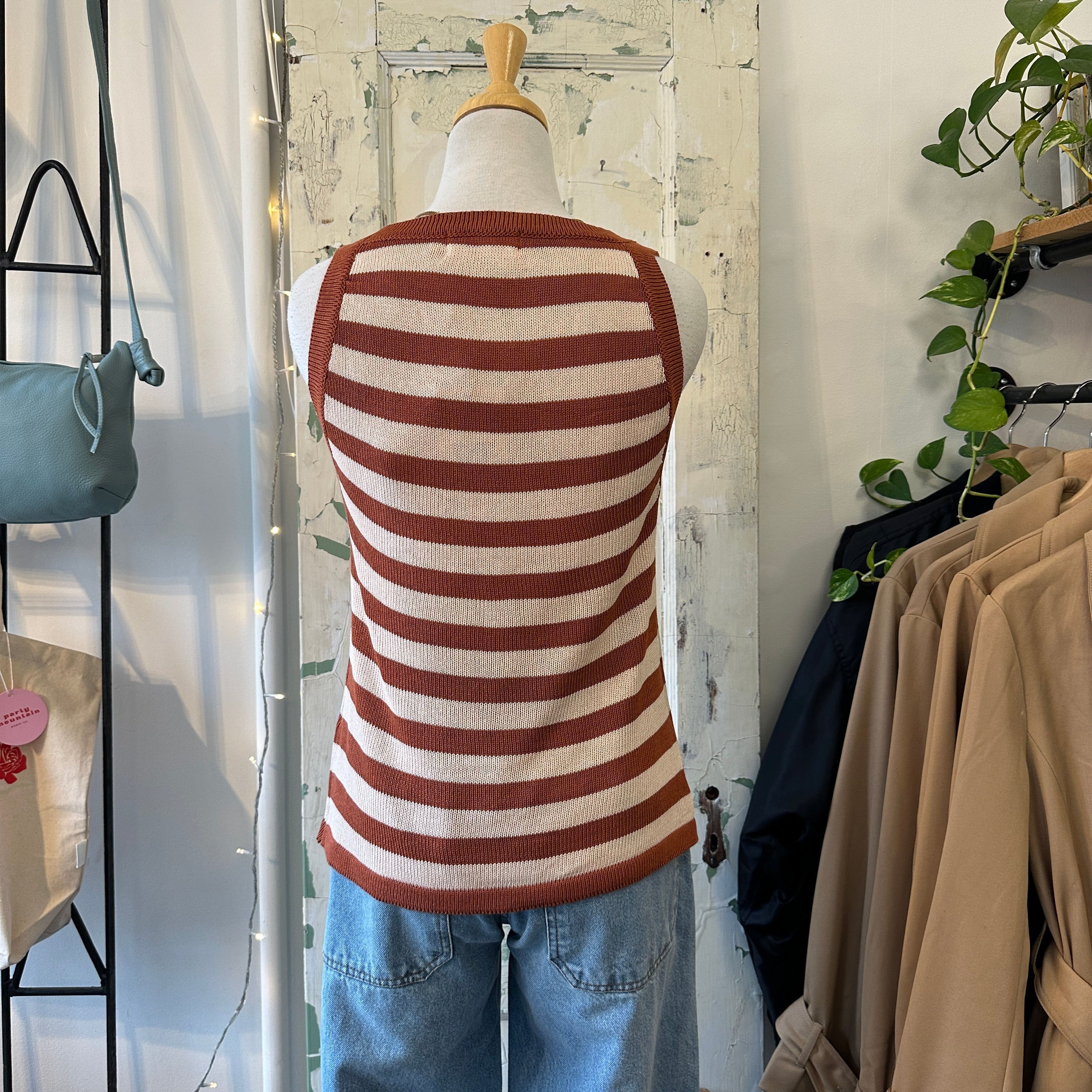 Indi & Cold // Terracotta Stripe Knit Tank *Last Size XL