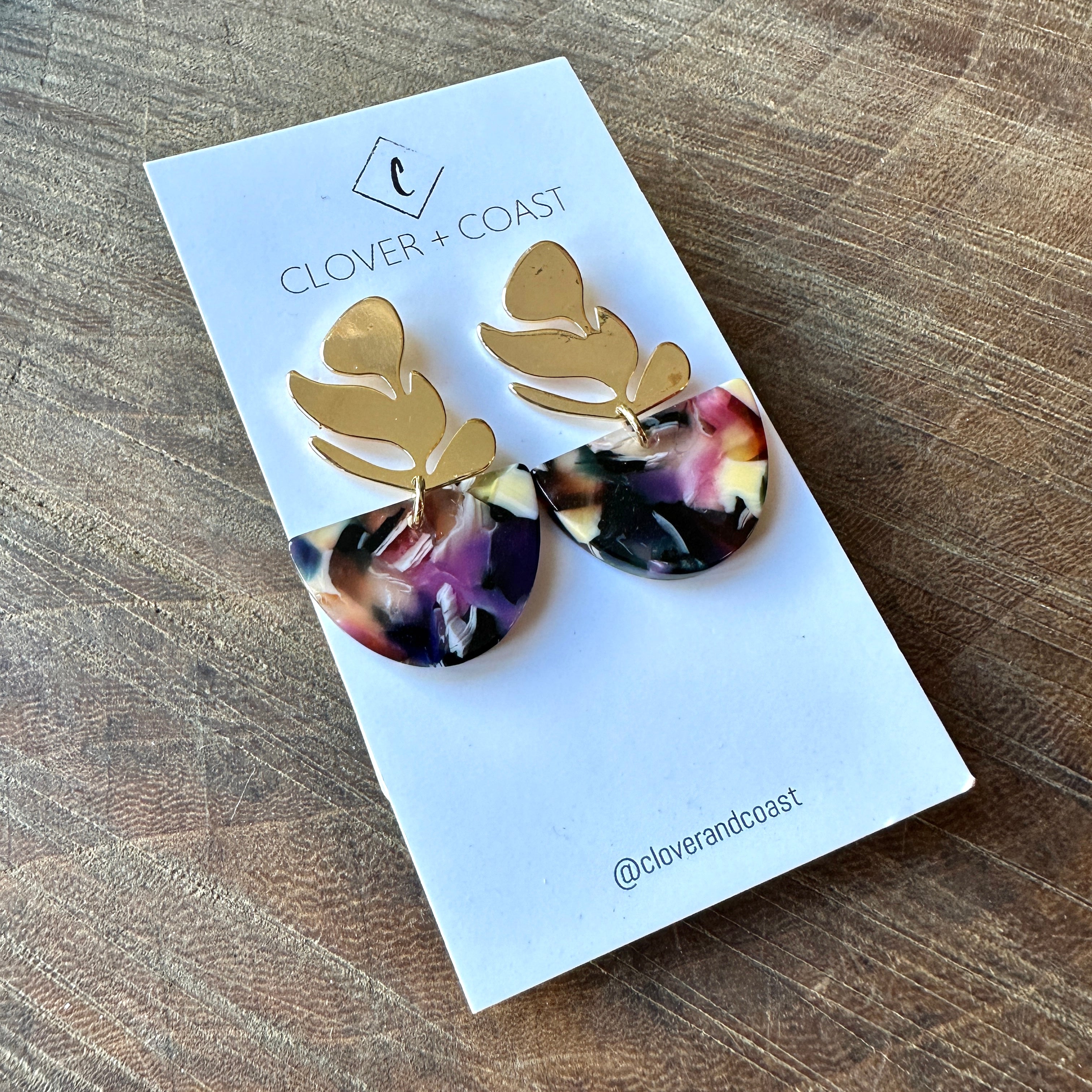 Clover and Coast // Acetate Leaf Stud GP