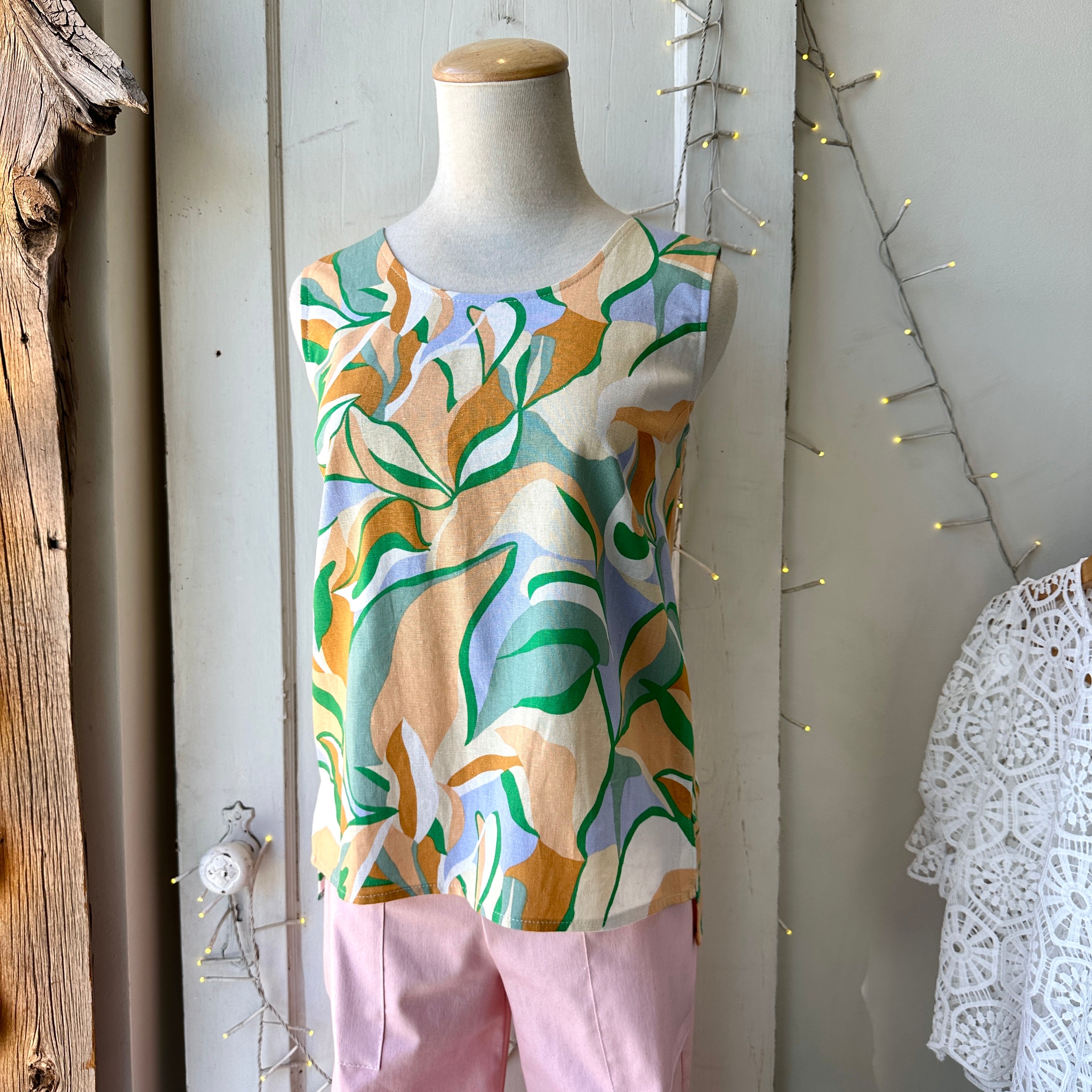 Marigold // Iris Top Green Waves