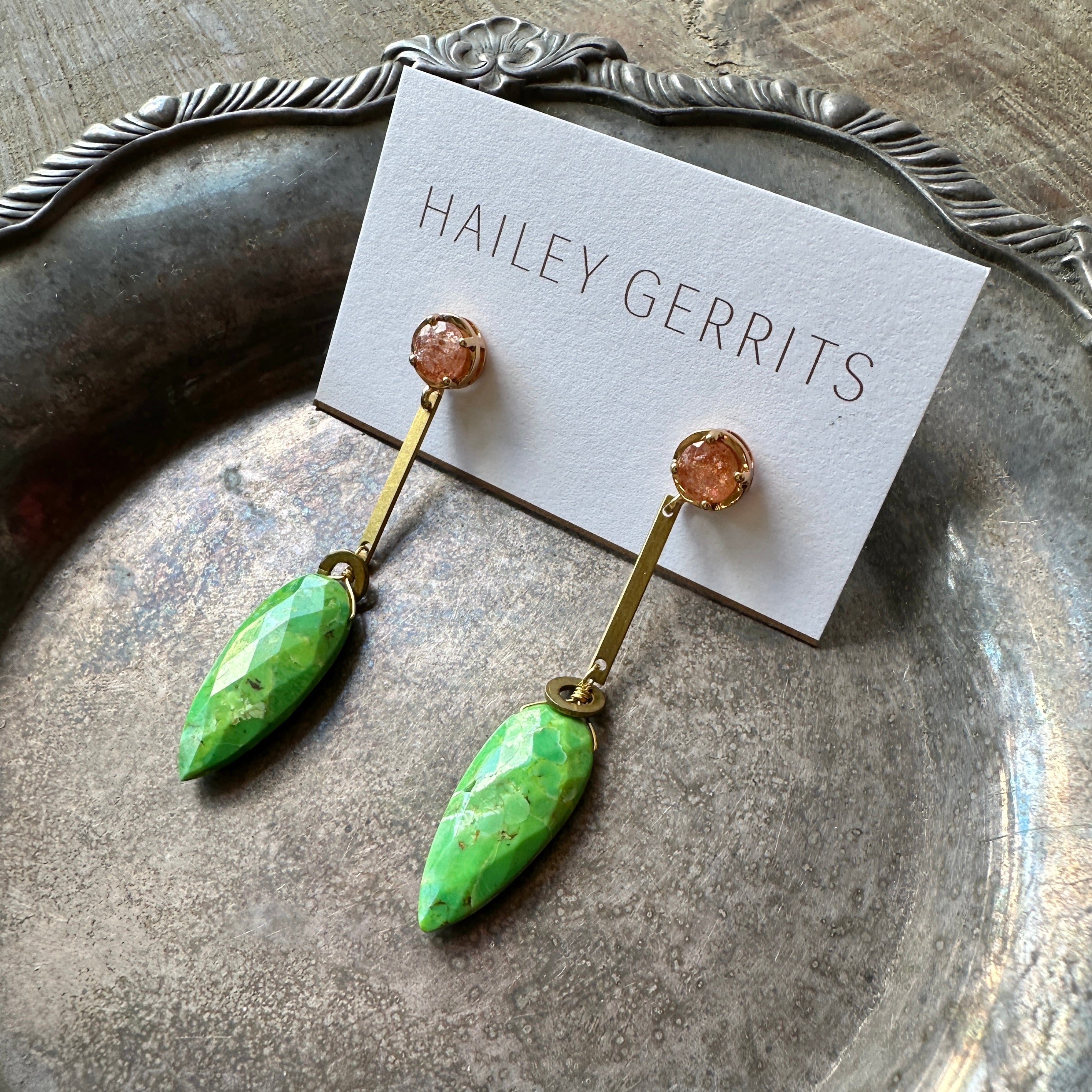 Hailey Gerrits // Amazon Earrings Green Turquoise