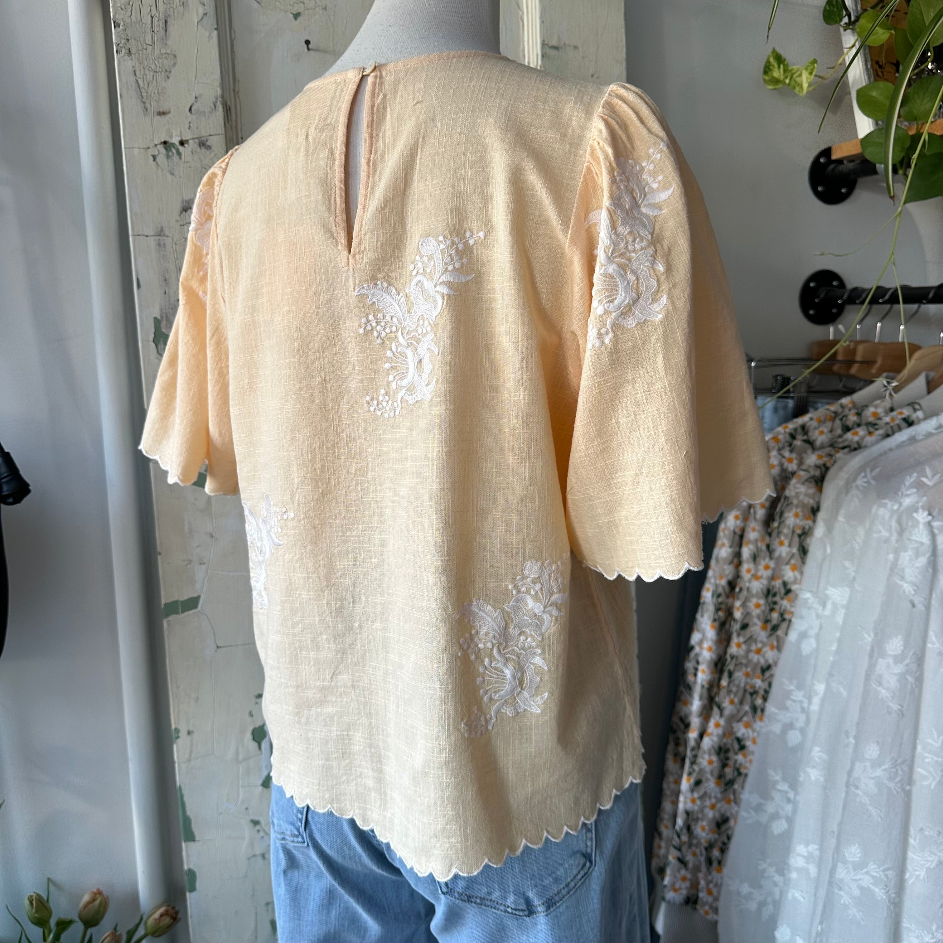 Indi & Cold // Melon Embroidered Top