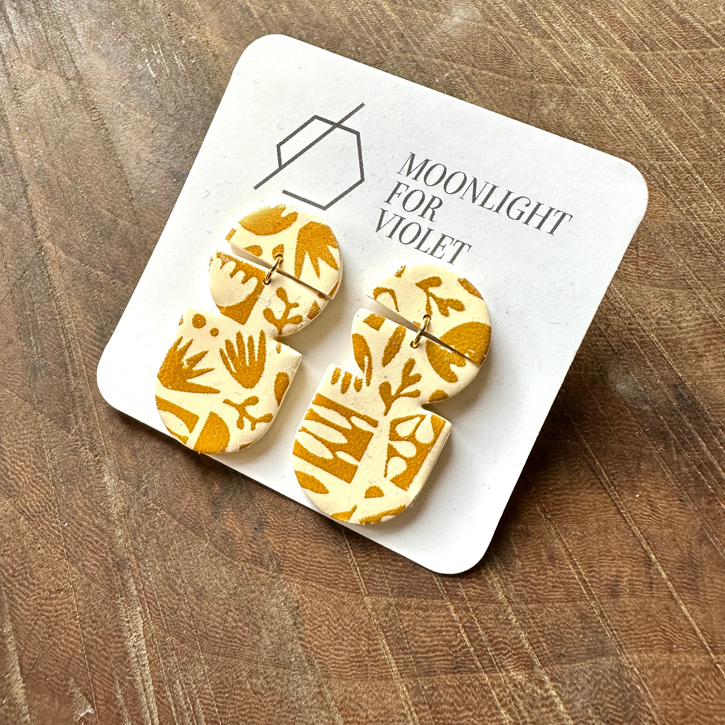 Moonlight For Violet // Flora Earrings Mustard