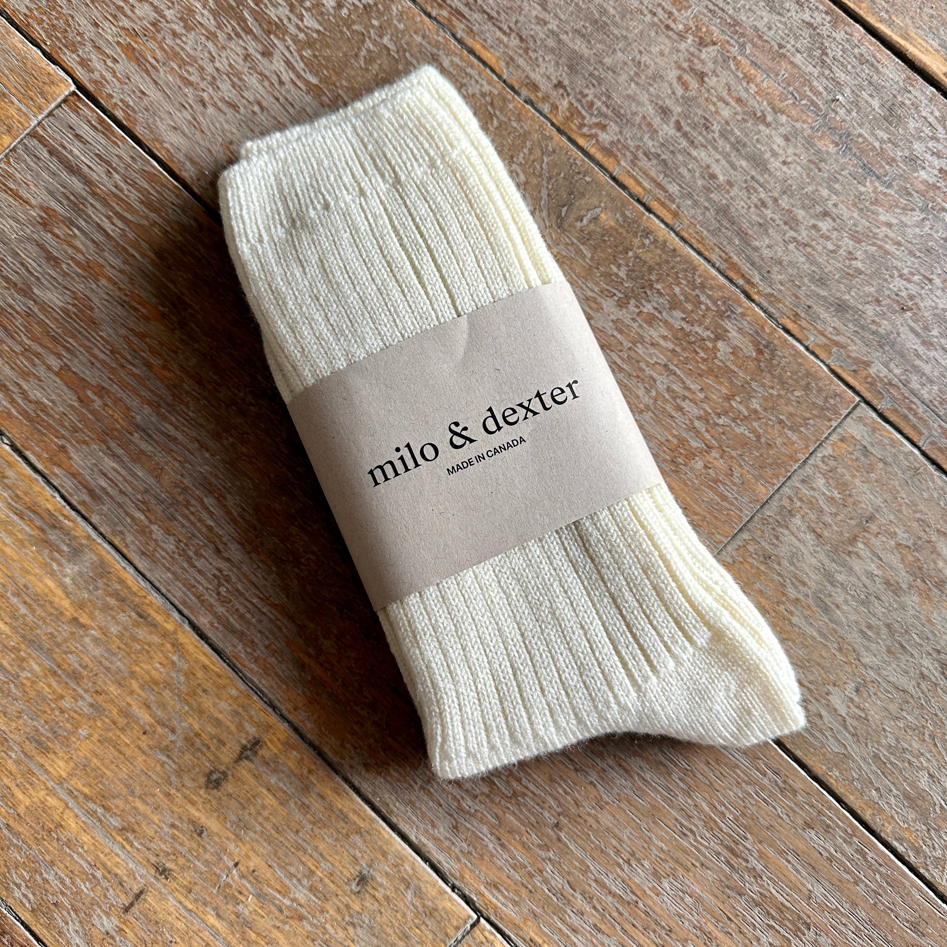 Milo and Dexter // Merino Socks Ivory