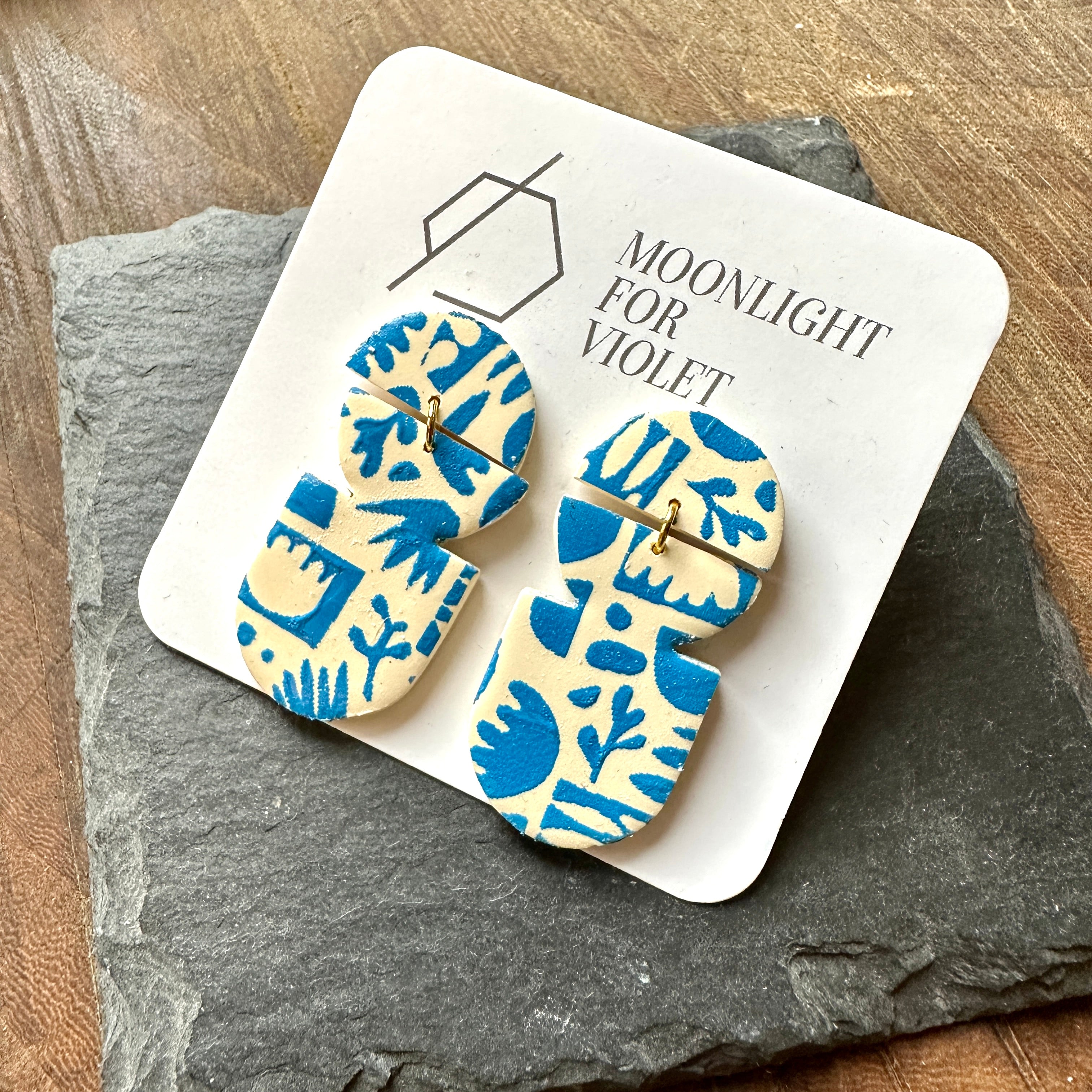 Moonlight For Violet // Flora Earrings Blue