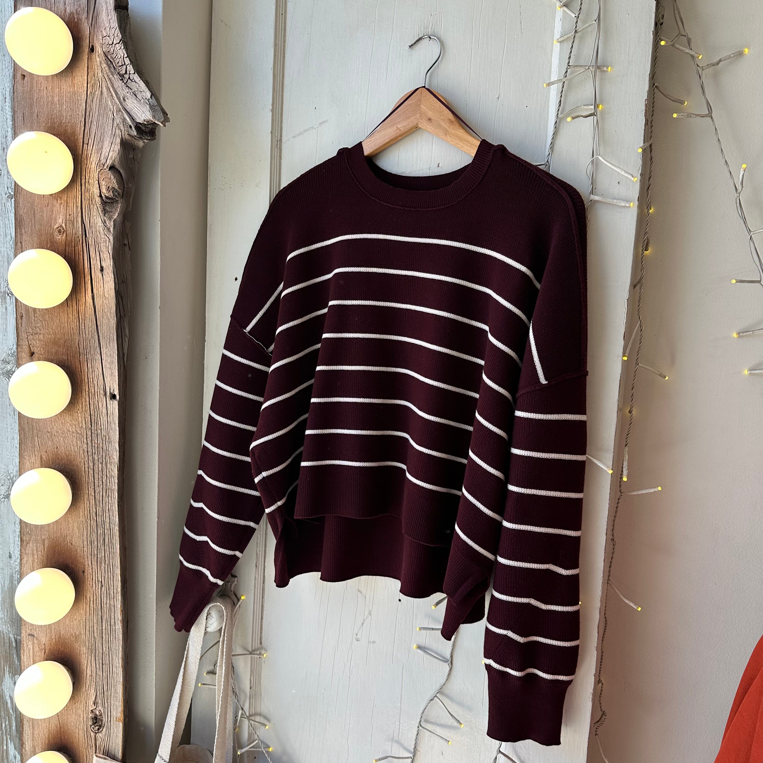 Gentle Fawn // Echo Sweater Merlot Stripe
