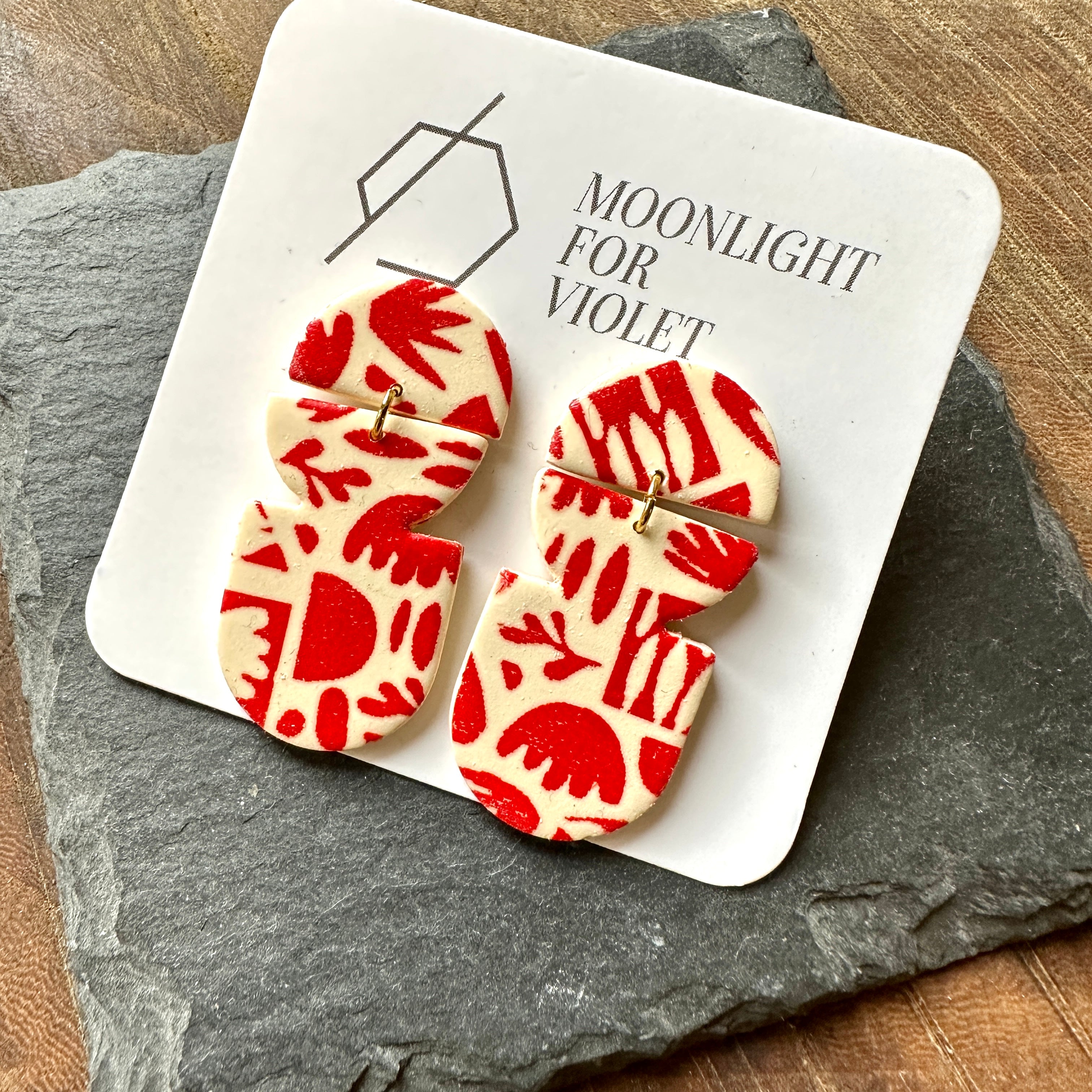 Moonlight For Violet // Flora Earrings Red