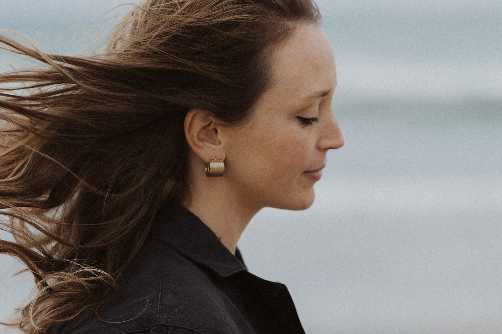 Hawkly // Linear Hoops Sterling Silver