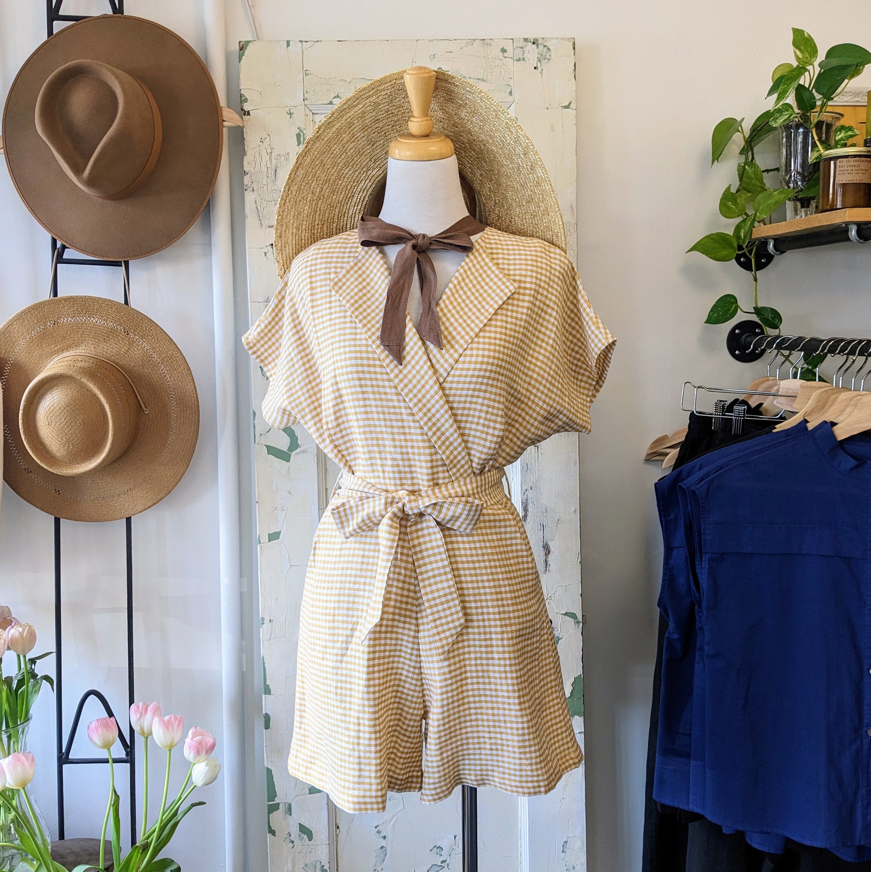 Annie 50 // Vichy Jumpsuit Lemon