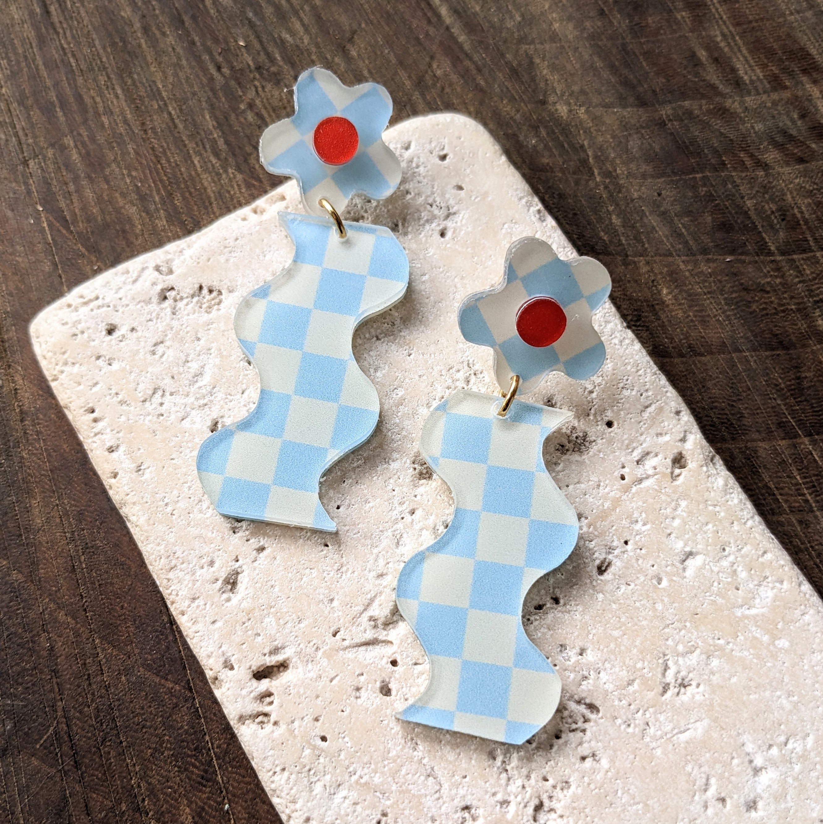 dconstruct // Wavy Checker Daisies Blue