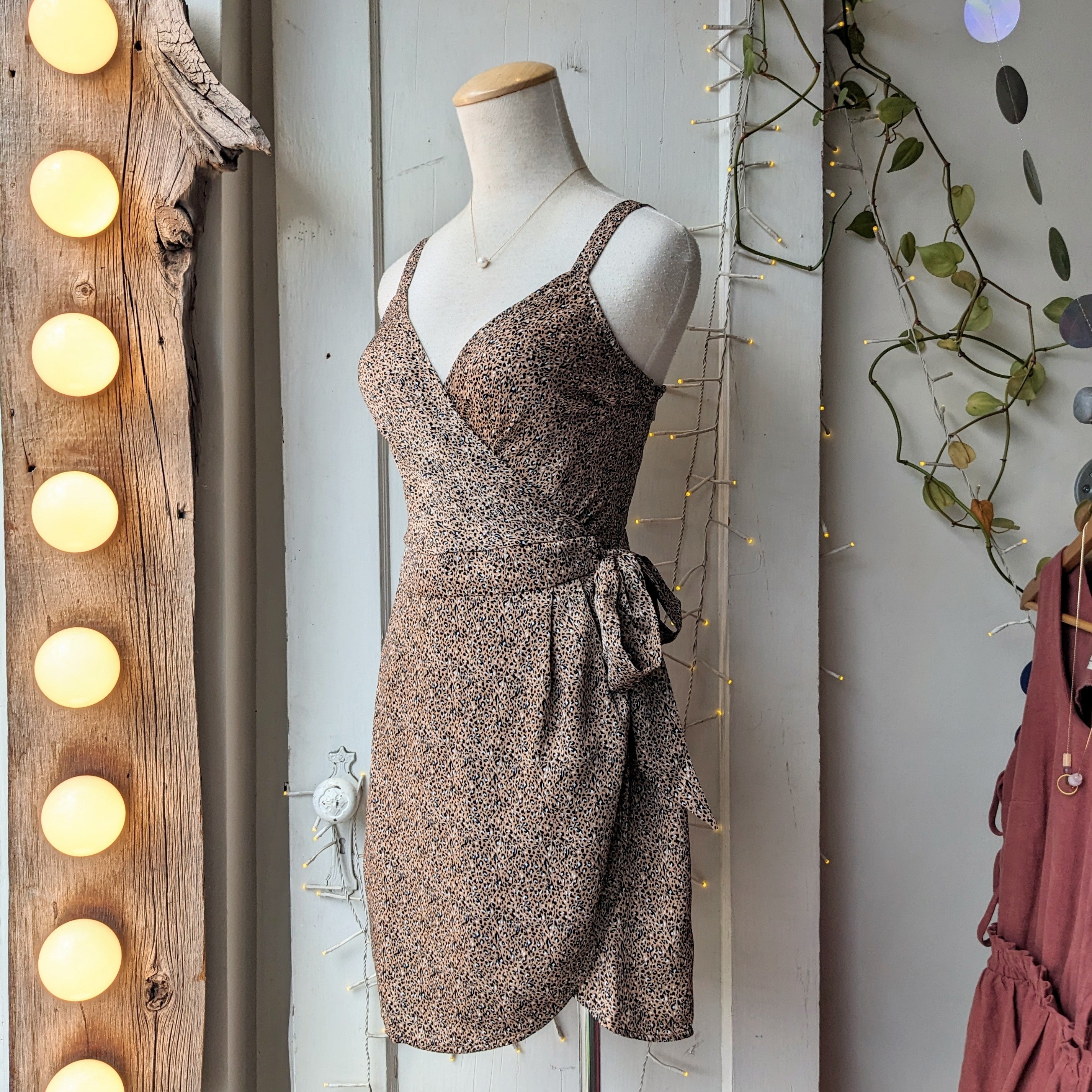 Gentle Fawn // Juna Faux Wrap Dress Sand Dapple