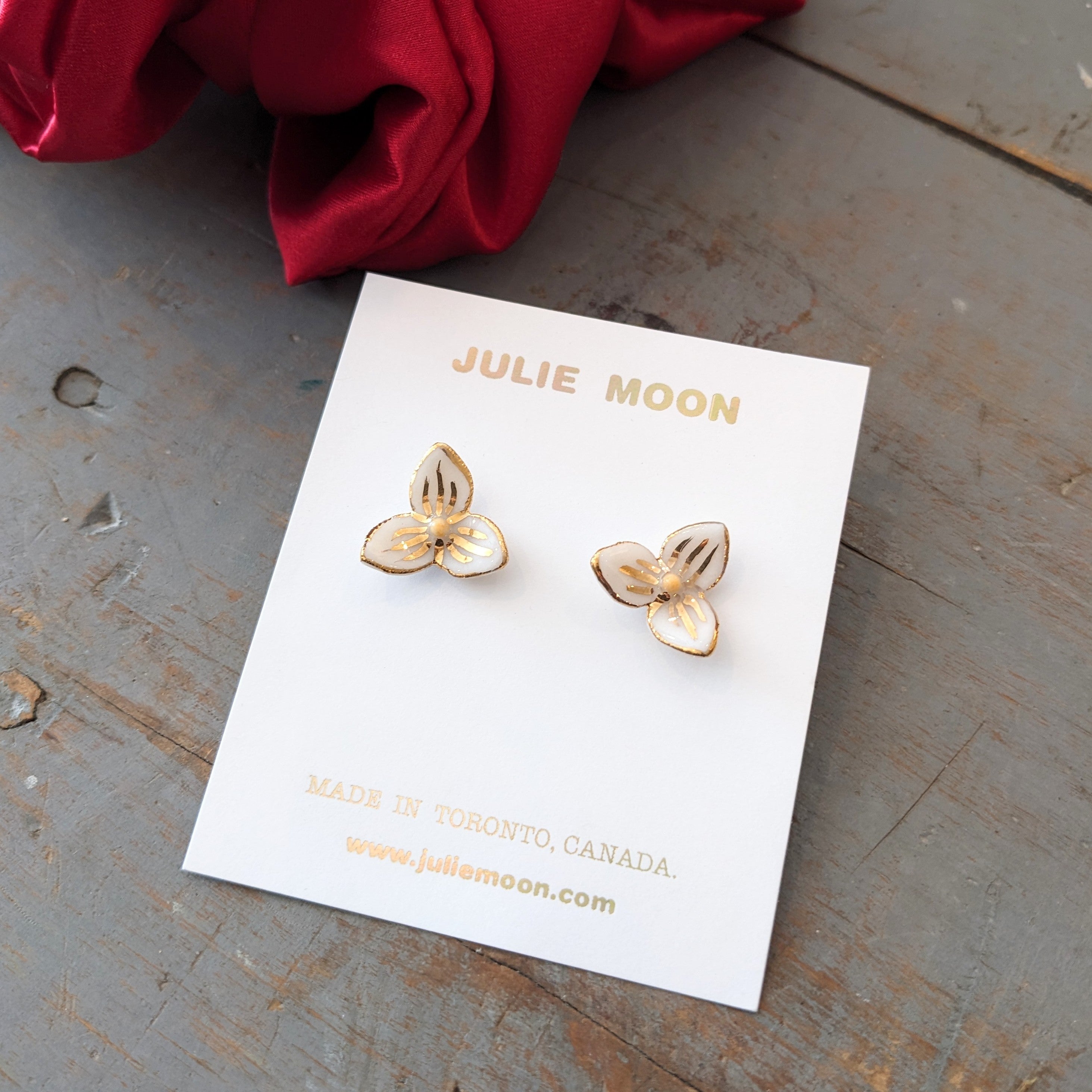 Julie Moon // Ceramic Trillium Studs