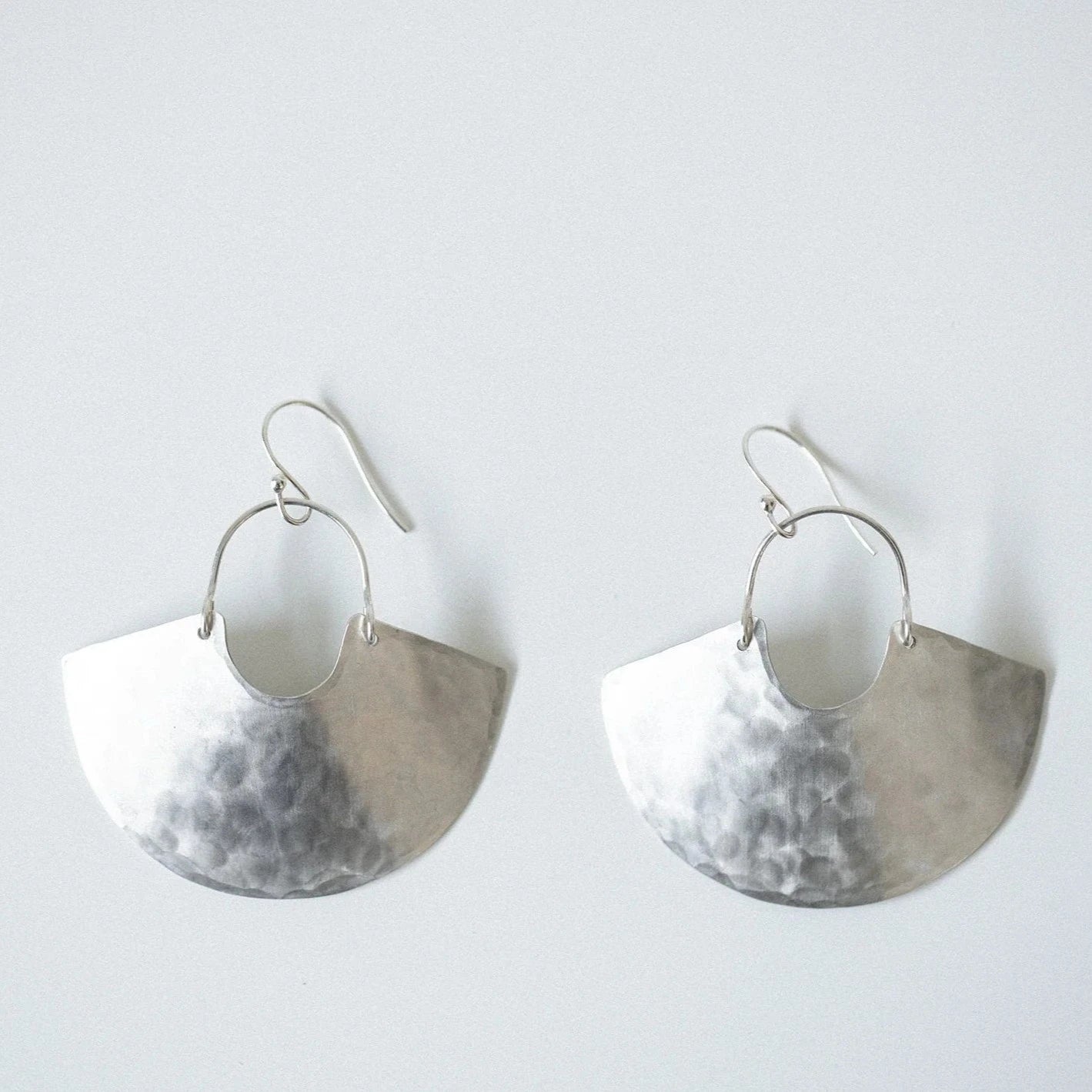 Enarmoured // Goddess Shield Earrings Hammered Silver