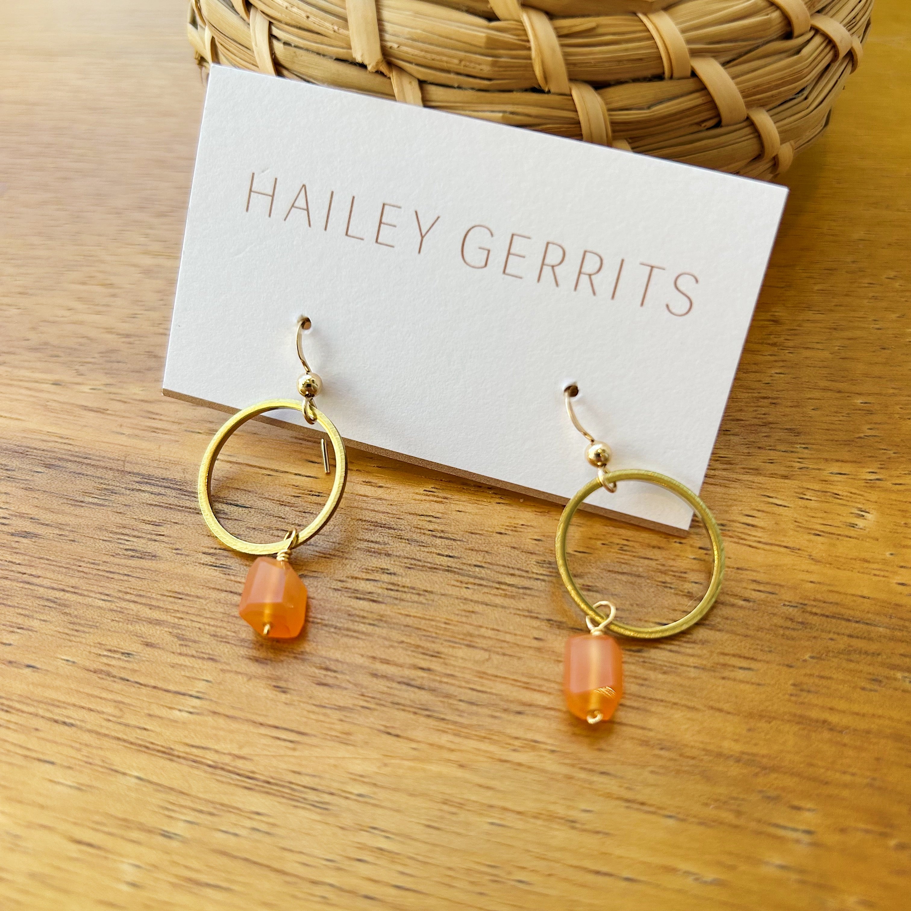 Hailey Gerrits // Rhea Drop Earrings Carnelian