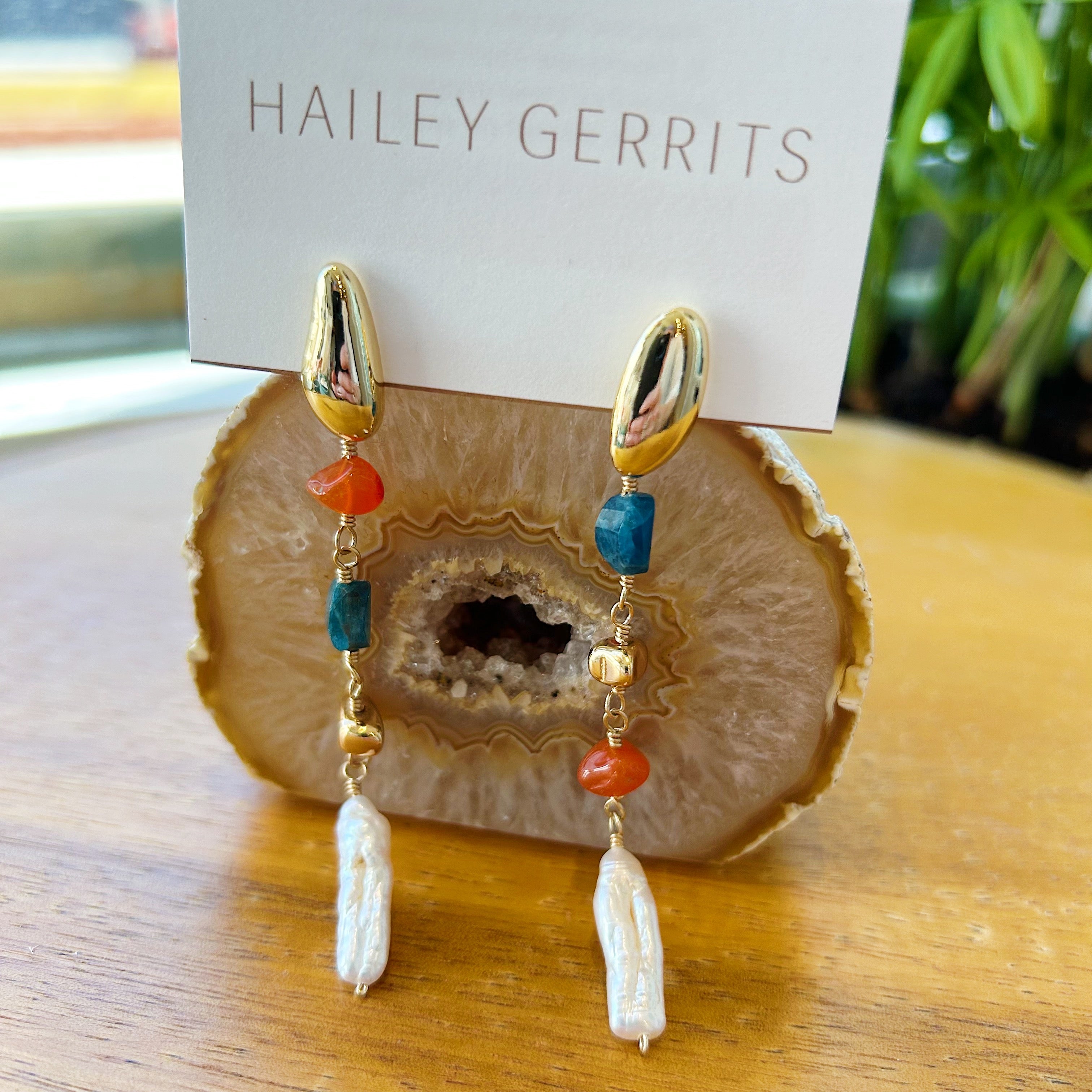 Hailey Gerrits // Ostara Earrings Apatite
