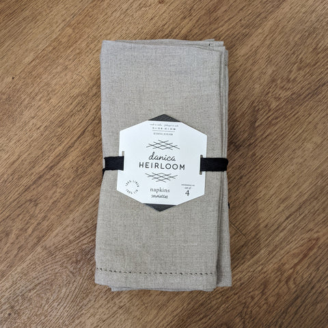 Danica // Heirloom Linen Hemstitch Napkins Natural