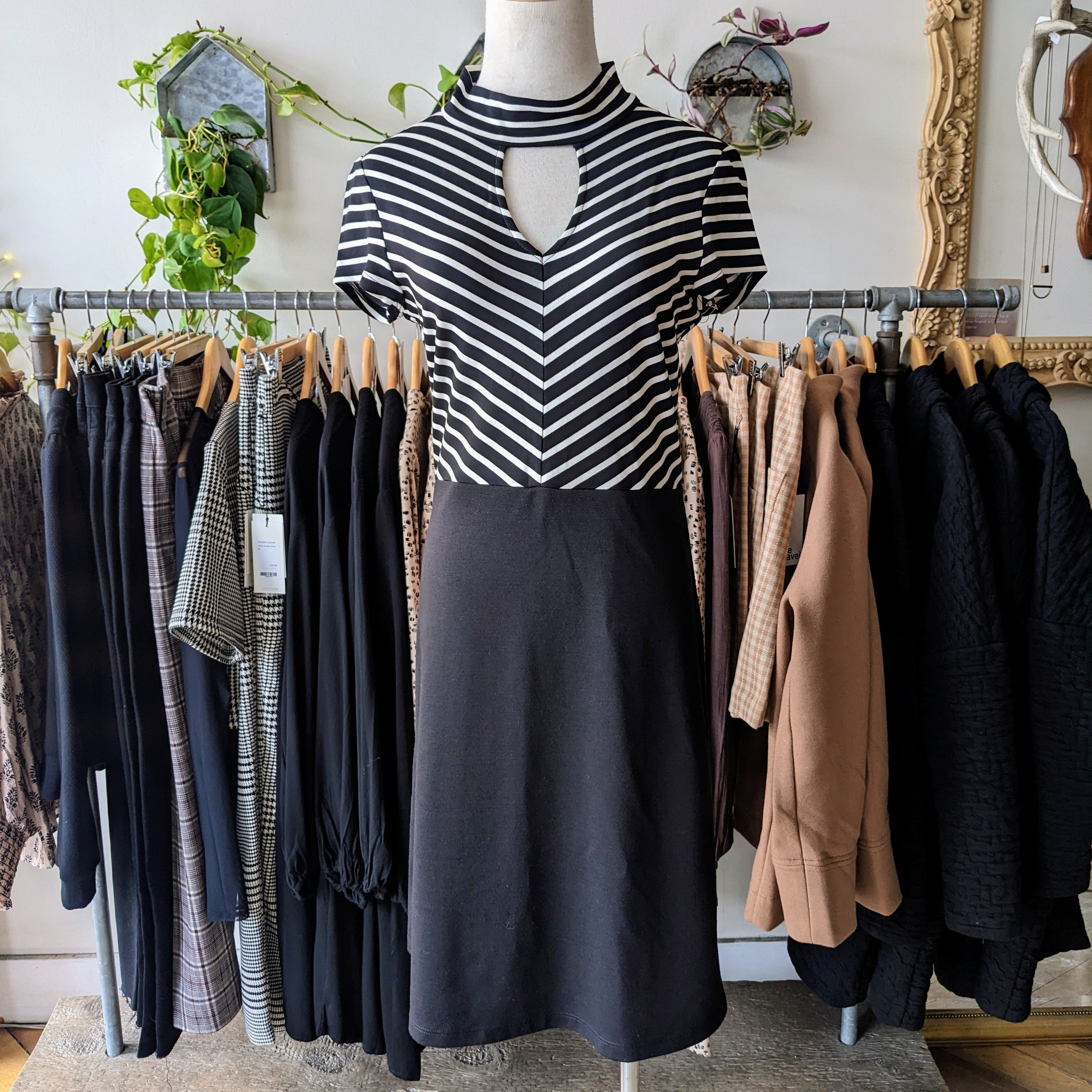 Melissa Nepton // Fara Dress Striped Black