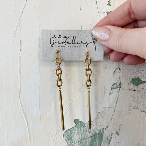 Frug // Brass Chain Earrings